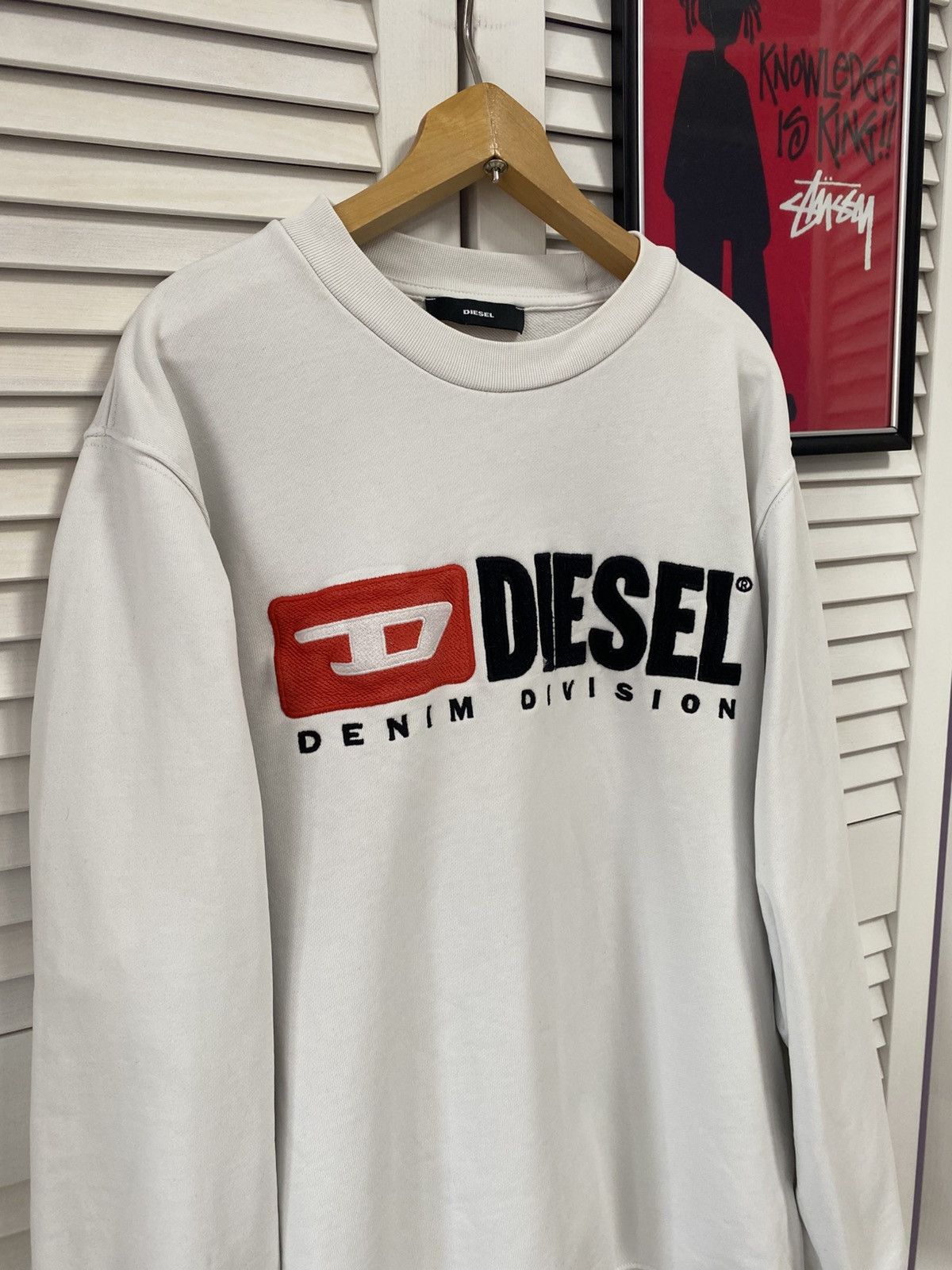 Diesel Vintage Sweater DIESEL Sweatshirt Denim Crewneck BIG LOGO Size US L / EU 52-54 / 3 - 3 Thumbnail