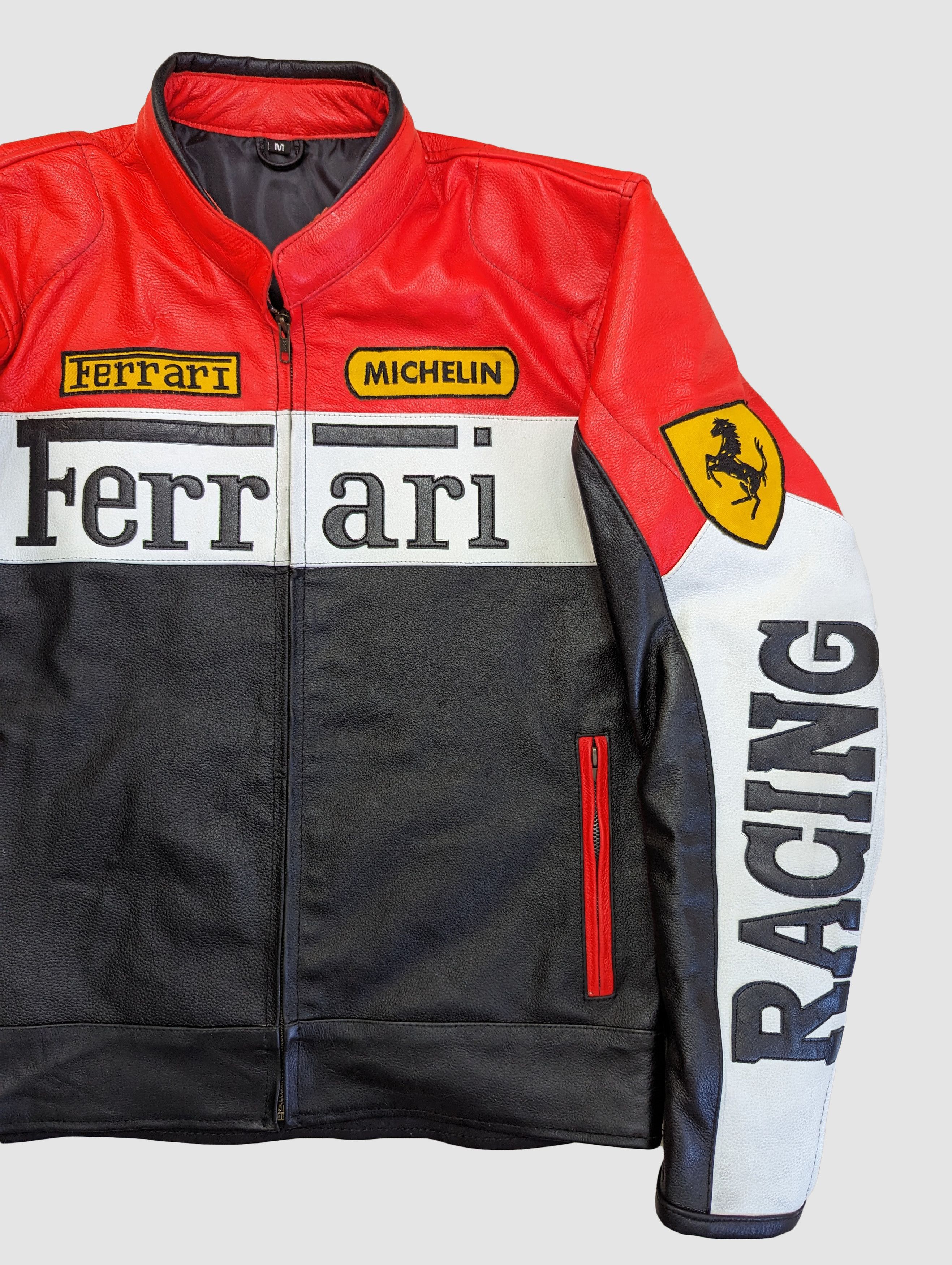 Ferrari 🔥 FERRARI 90s LEATHER JACKET RACING STREETWEAR ''L'' Size US L / EU 52-54 / 3 - 4 Thumbnail