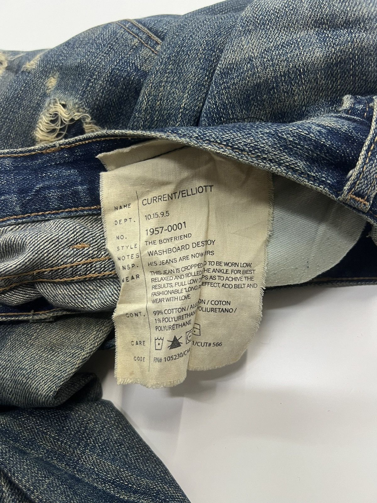 Current/Elliot Current Elliott Distress Denim Jeans Size 31 Size US 31 - 9 Thumbnail
