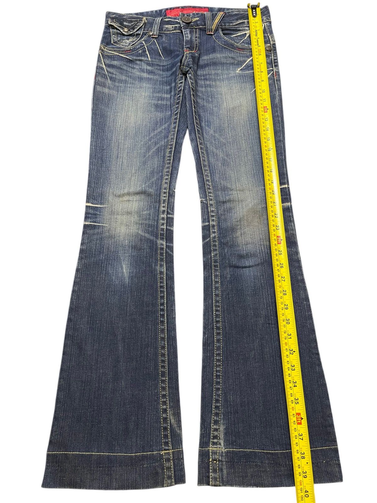 Who Decides War Vintage Japanese Brand Faded Wash Clawmark Flared Jeans Size US 31 - 12 Thumbnail
