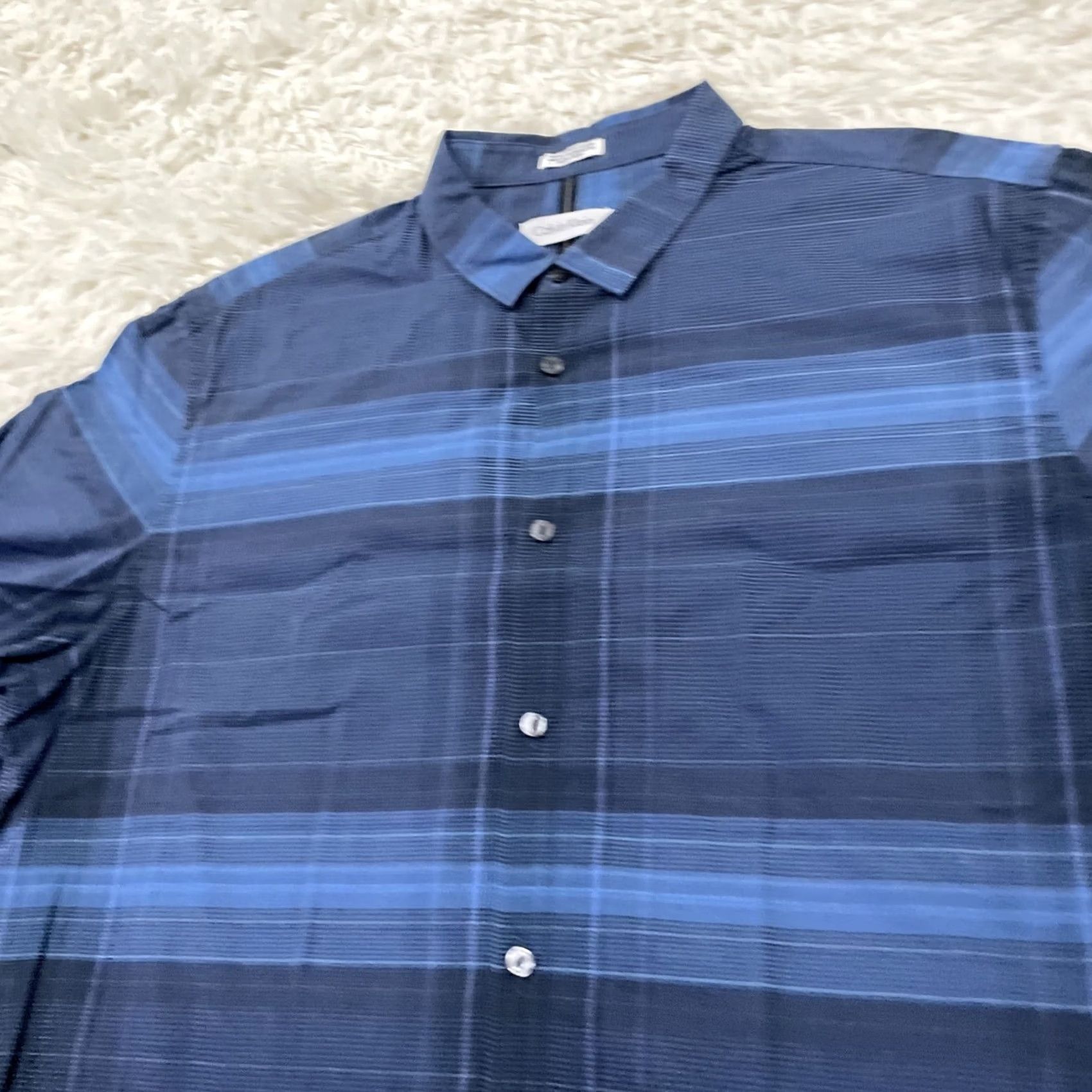 Calvin Klein CALVIN KLEIN Button Shirt Men XL Striped Y2k Blue Plaid Casual XL Size US XL / EU 56 / 4 - 3 Thumbnail