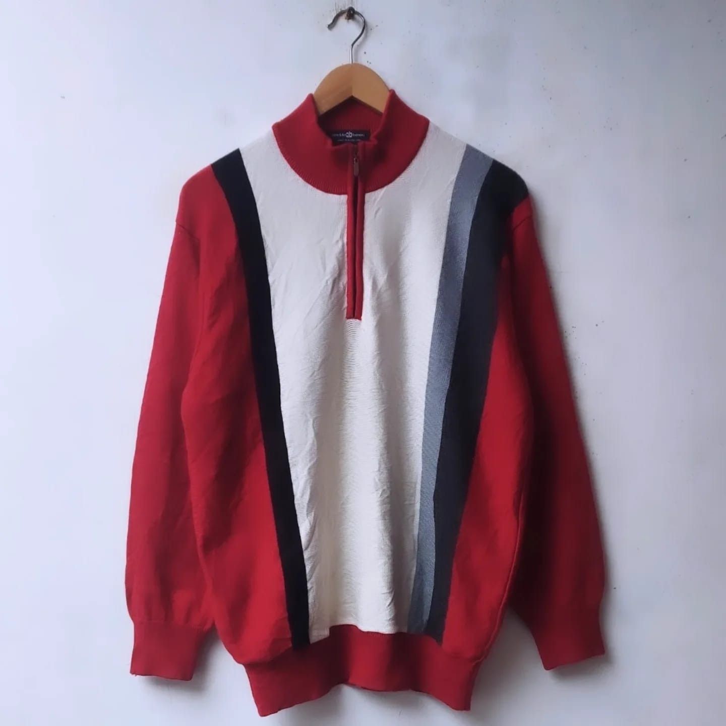 Designer × Vintage Vtg Arnaldo Bassini Half Zip Knitwear Size US L / EU 52-54 / 3 - 1 Thumbnail
