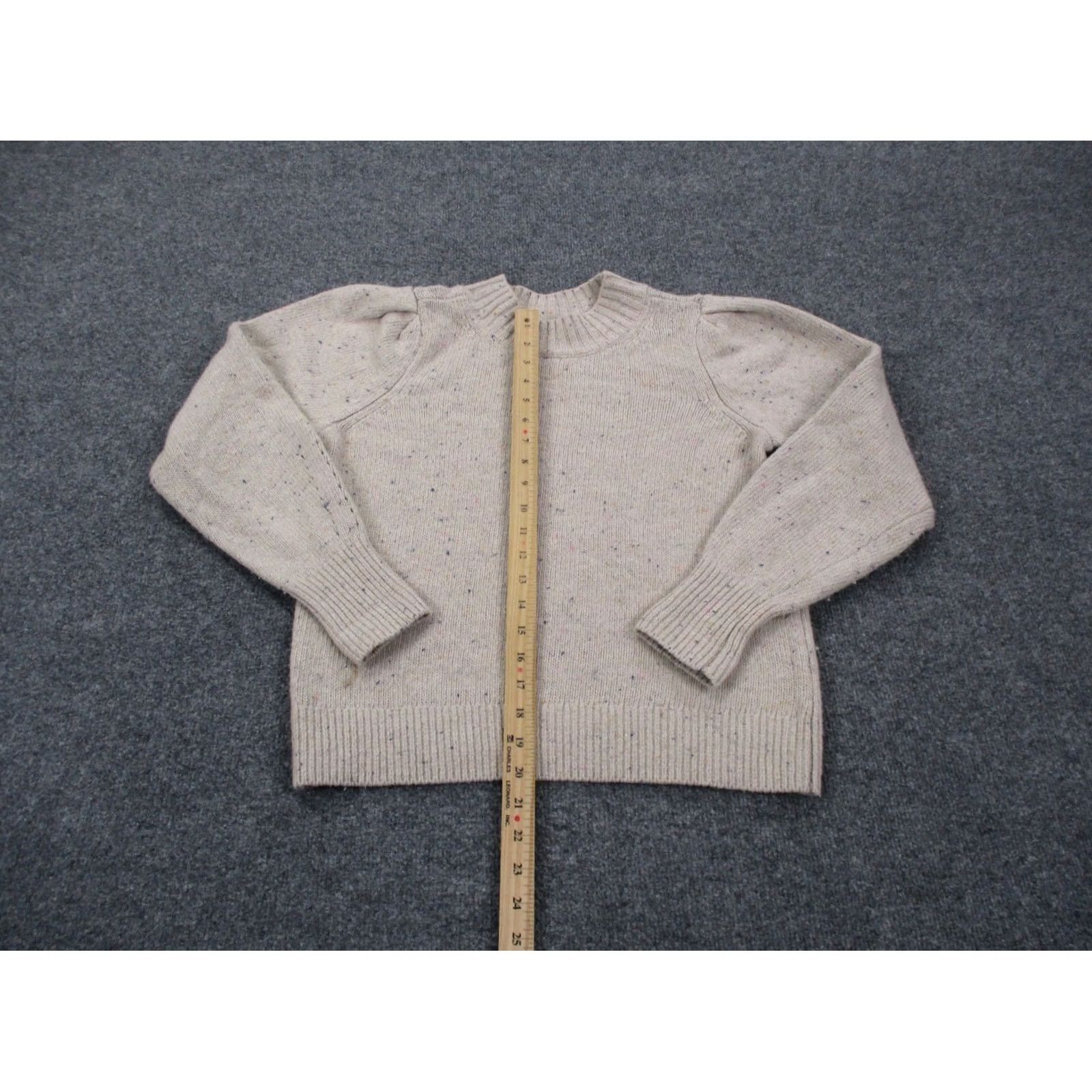 Faherty Faherty Womens Sweater Pullover Knit Beige Wool Nylon Rayon Outdoor Thermal High Neck S XS (Size: S) Size S / US 4 / IT 40 - 3 Thumbnail