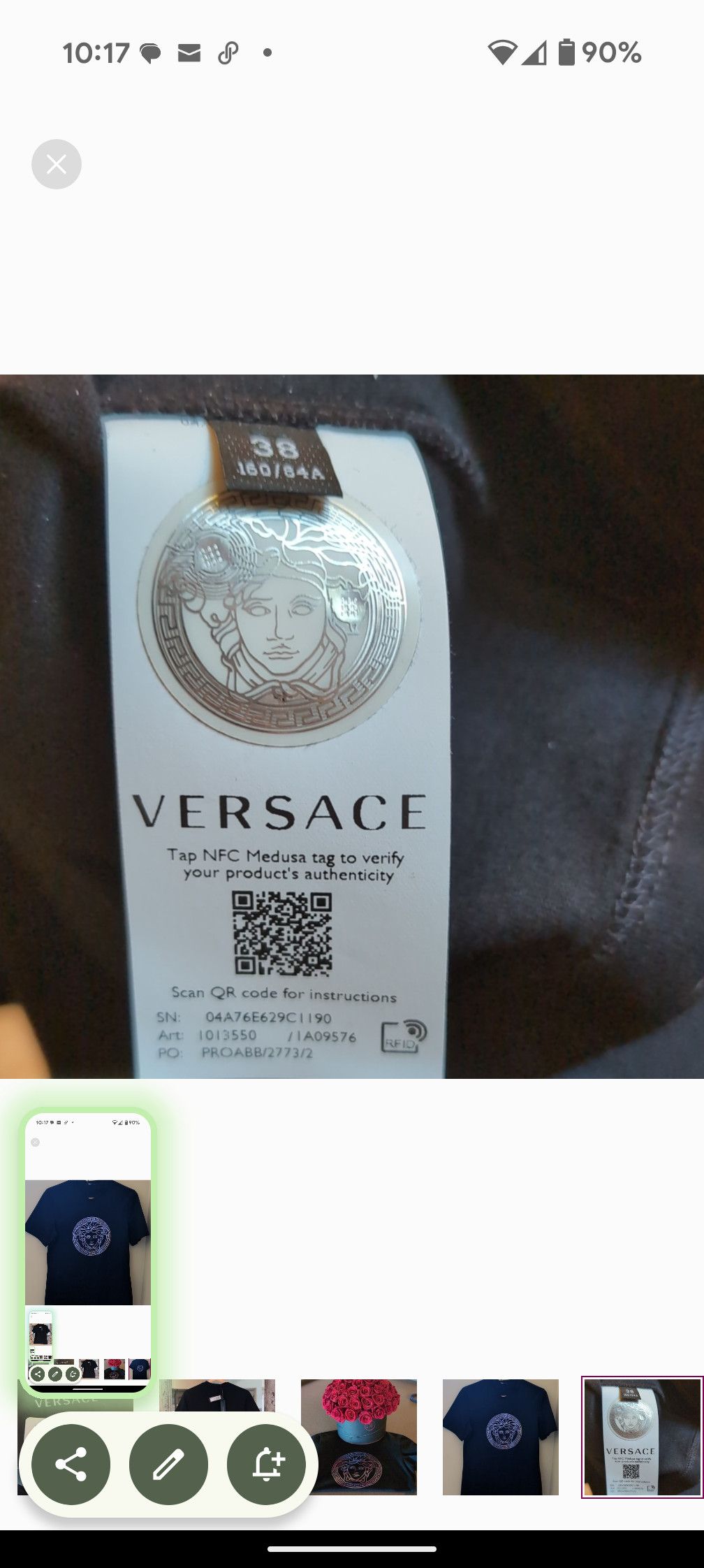 Versace Versace logo women's t shirt Size XS / US 0-2 / IT 36-38 - 3 Thumbnail