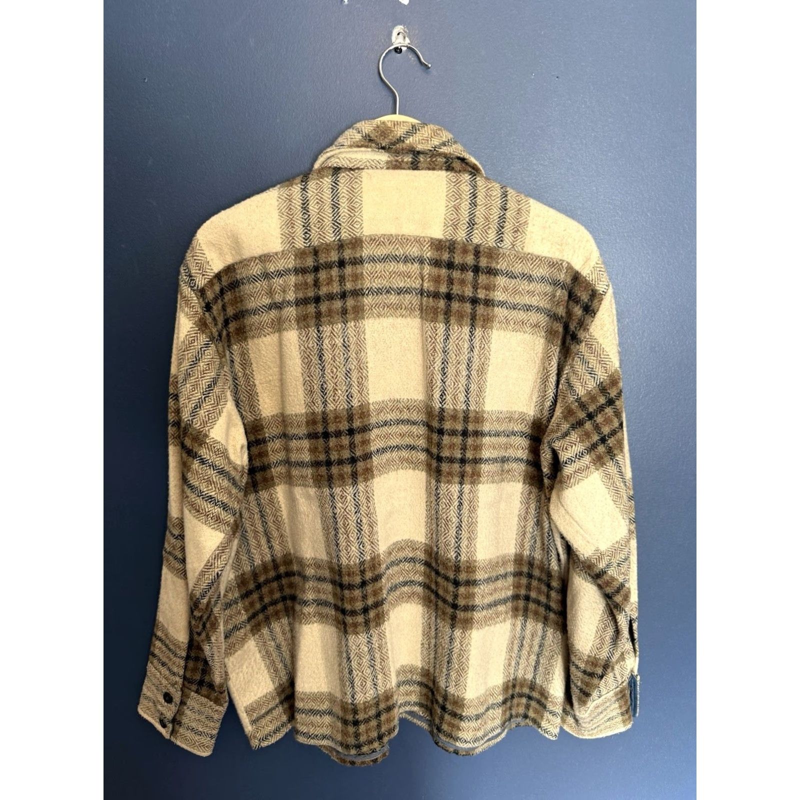 Vintage VINTAGE CPO Wool Plaid Button-Up Shirt Mens L Brown 70s Flannel Size US L / EU 52-54 / 3 - 4 Thumbnail