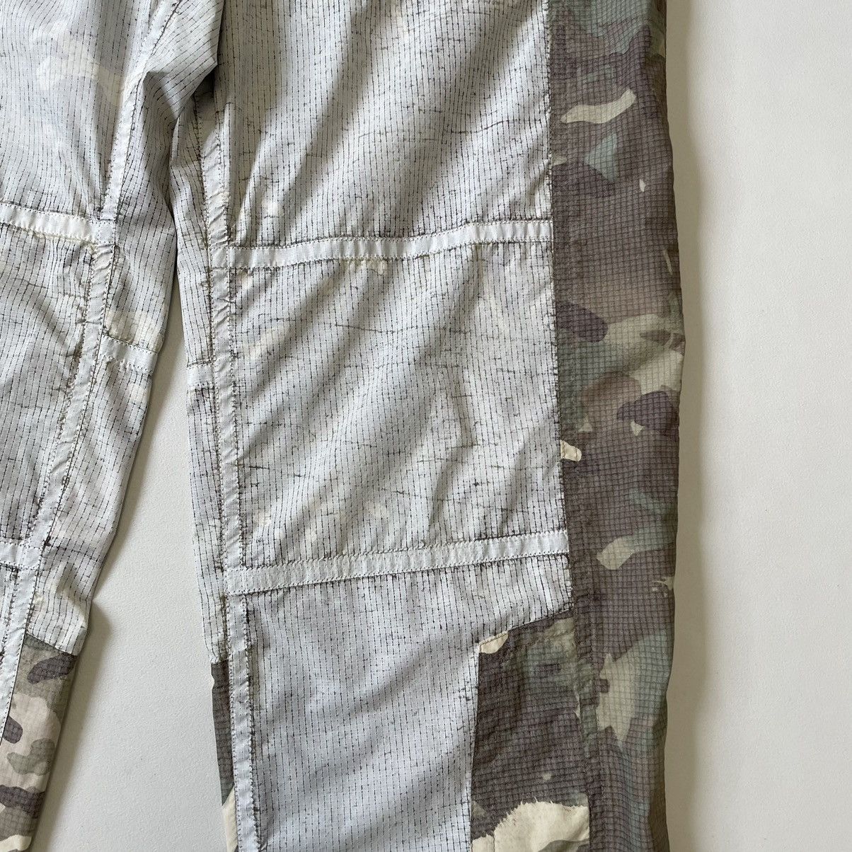 Dries Van Noten Sample White Coated Camo Nylon Utility Trousers Size US 34 / EU 50 - 9 Thumbnail