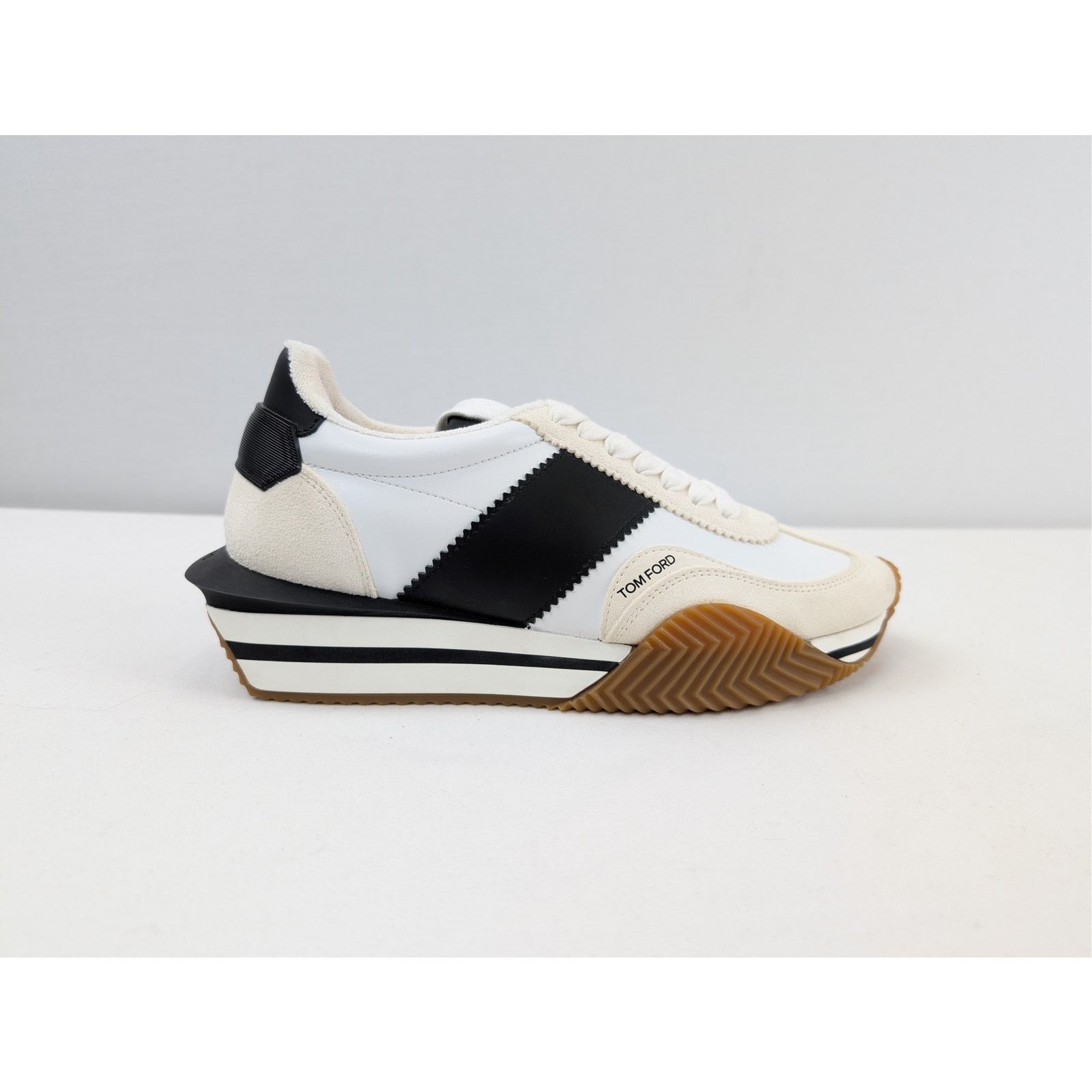 Tom Ford o1rshd1 Chunky Low top Sneaker in white/black/Brown Size US 10 / EU 43 - 4 Thumbnail