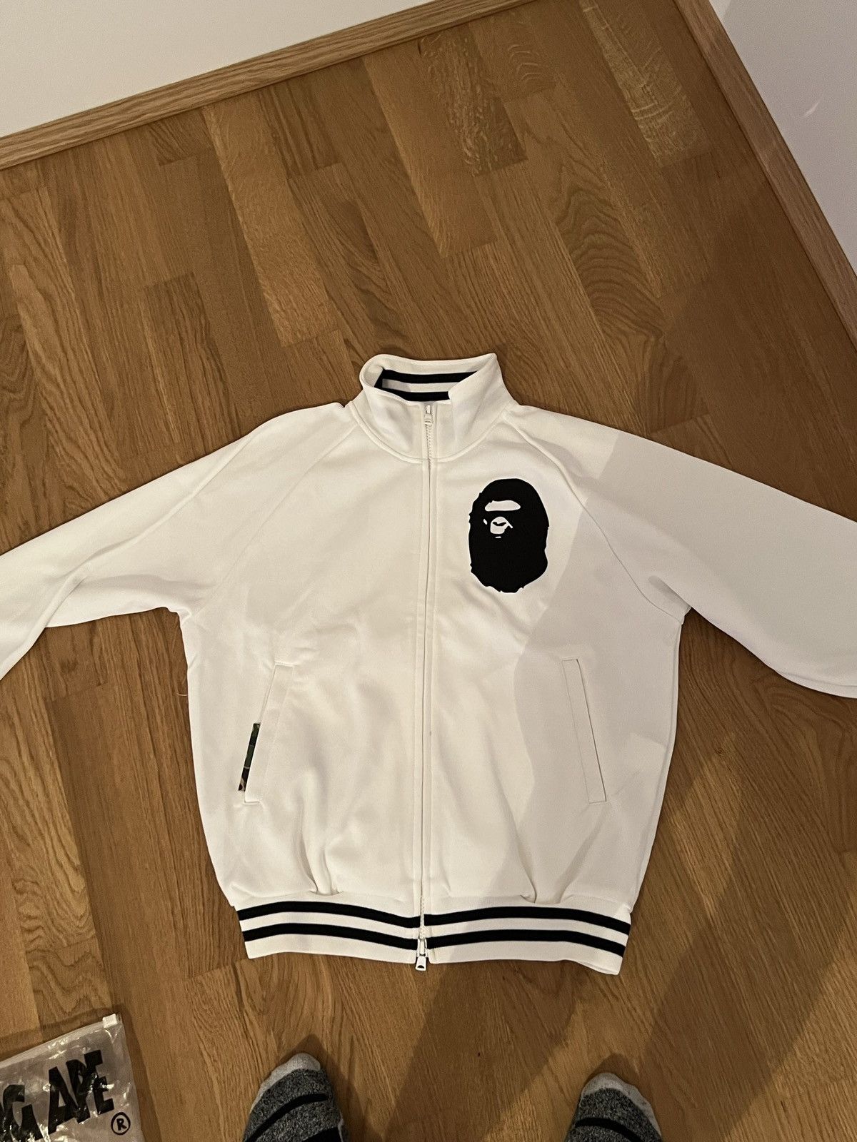 image of Bape Ape Head Track Top in White, Men's (Size XS)