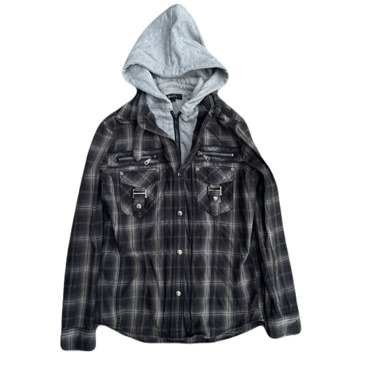 If Six Was Nine 2000s Japanese archive Vkei Docking Hooded Zip Gimmic Shirts Size US S / EU 44-46 / 1 - 2 Thumbnail