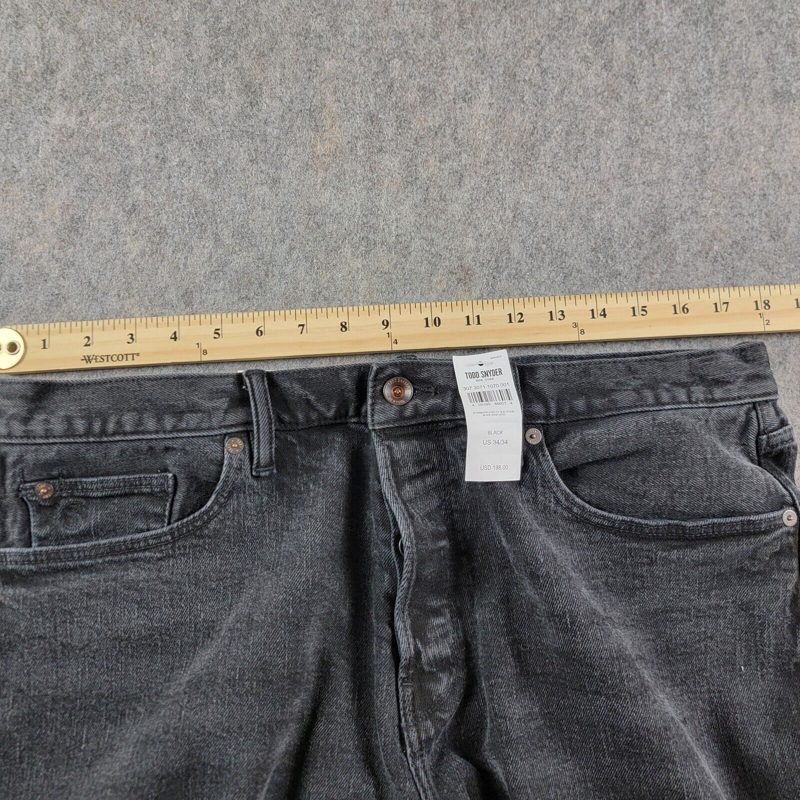 Todd Snyder Todd Snyder Relaxed Fit Selvedge Jeans size 34x34 Black Wash Size US 34 / EU 50 - 3 Thumbnail