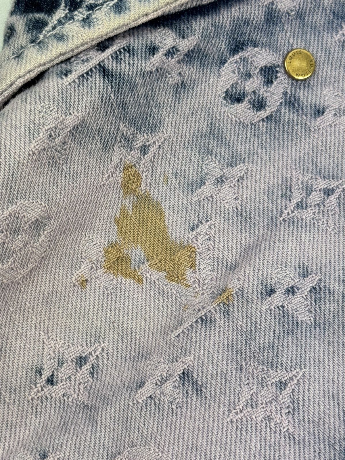 Louis Vuitton 2023 Lavender Fringed Monogram Boyhood Denim Jacket Size US M / EU 48-50 / 2 - 9 Thumbnail