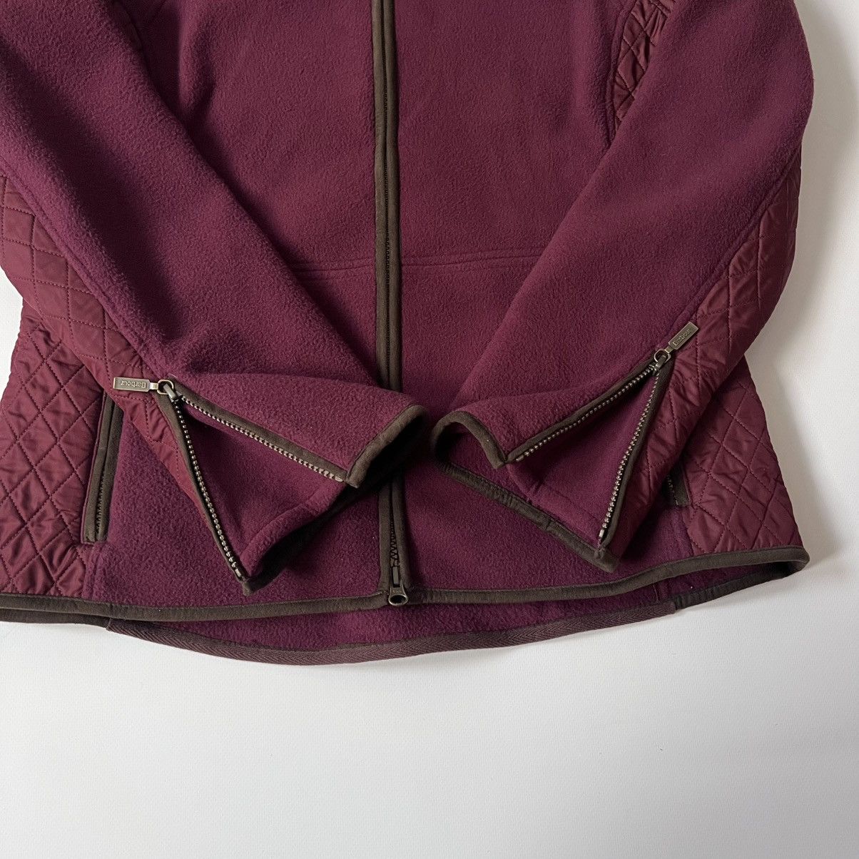 Barbour Barbour Triplebar Fleece Jacket Womens UK 14 US 10 Burgundy Size L / US 10 / IT 46 - 3 Thumbnail