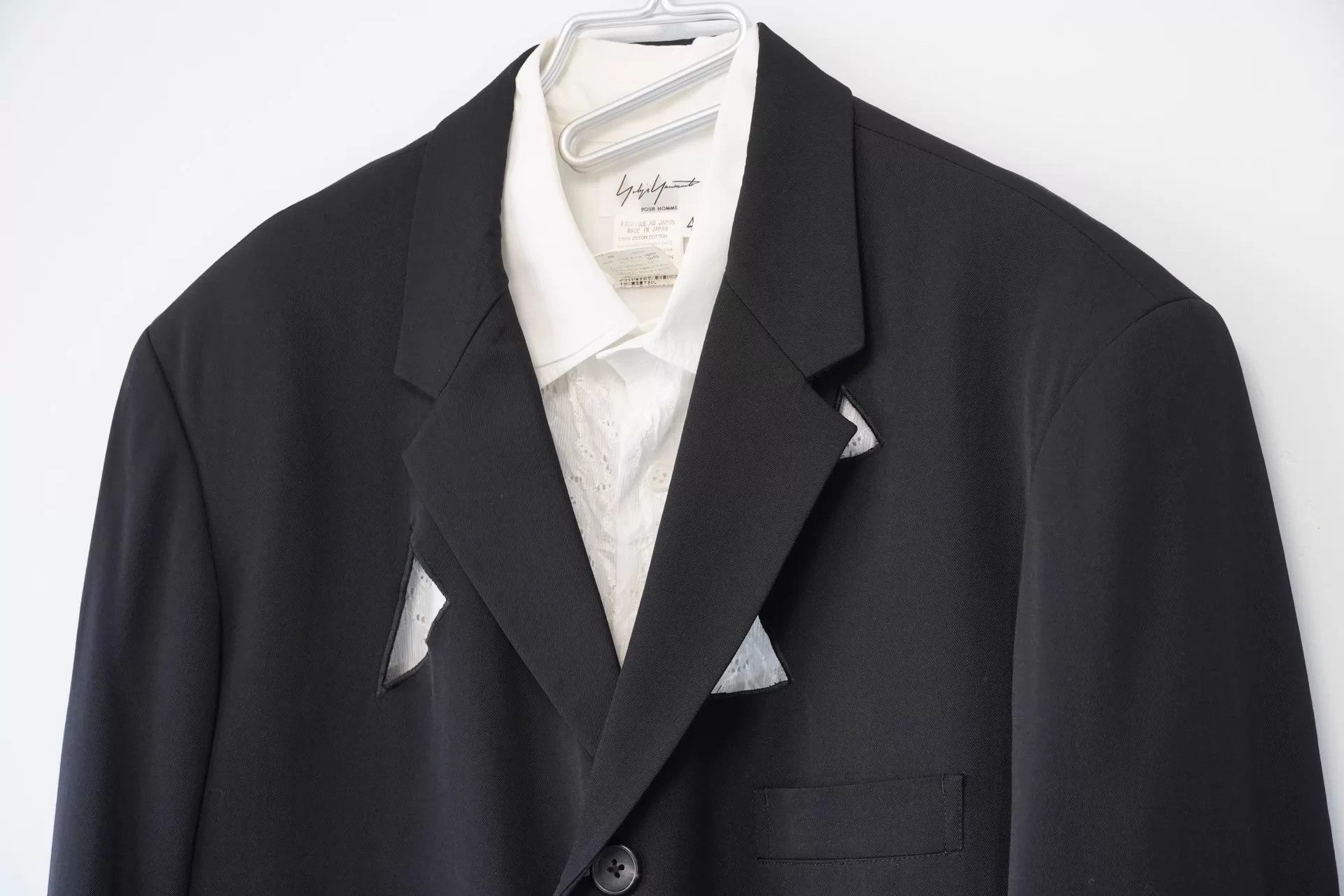 Yohji Yamamoto Yohji Yamamoto 92SS Tri-Panel Cutout Wool Jacket Size US S / EU 44-46 / 1 - 2 Thumbnail