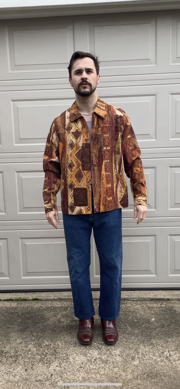 Japanese Brand × Vintage Vintage Hand Embroidered Floral EARTH Cropped Jacket Boxy Size US L / EU 52-54 / 3 - 6 Thumbnail