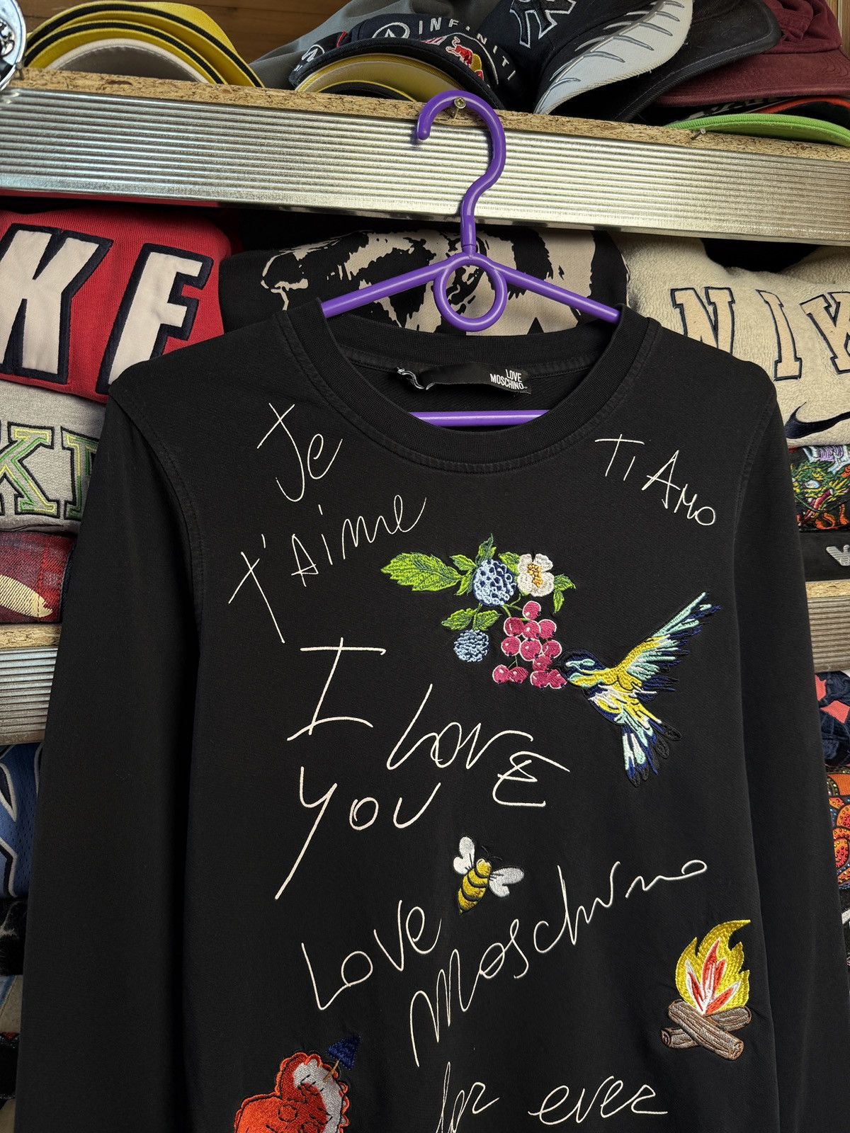 Moschino × Vintage Love Moschino In Love We Trust Big Logo Long Sleeve Tee Size US M / EU 48-50 / 2 - 2 Thumbnail