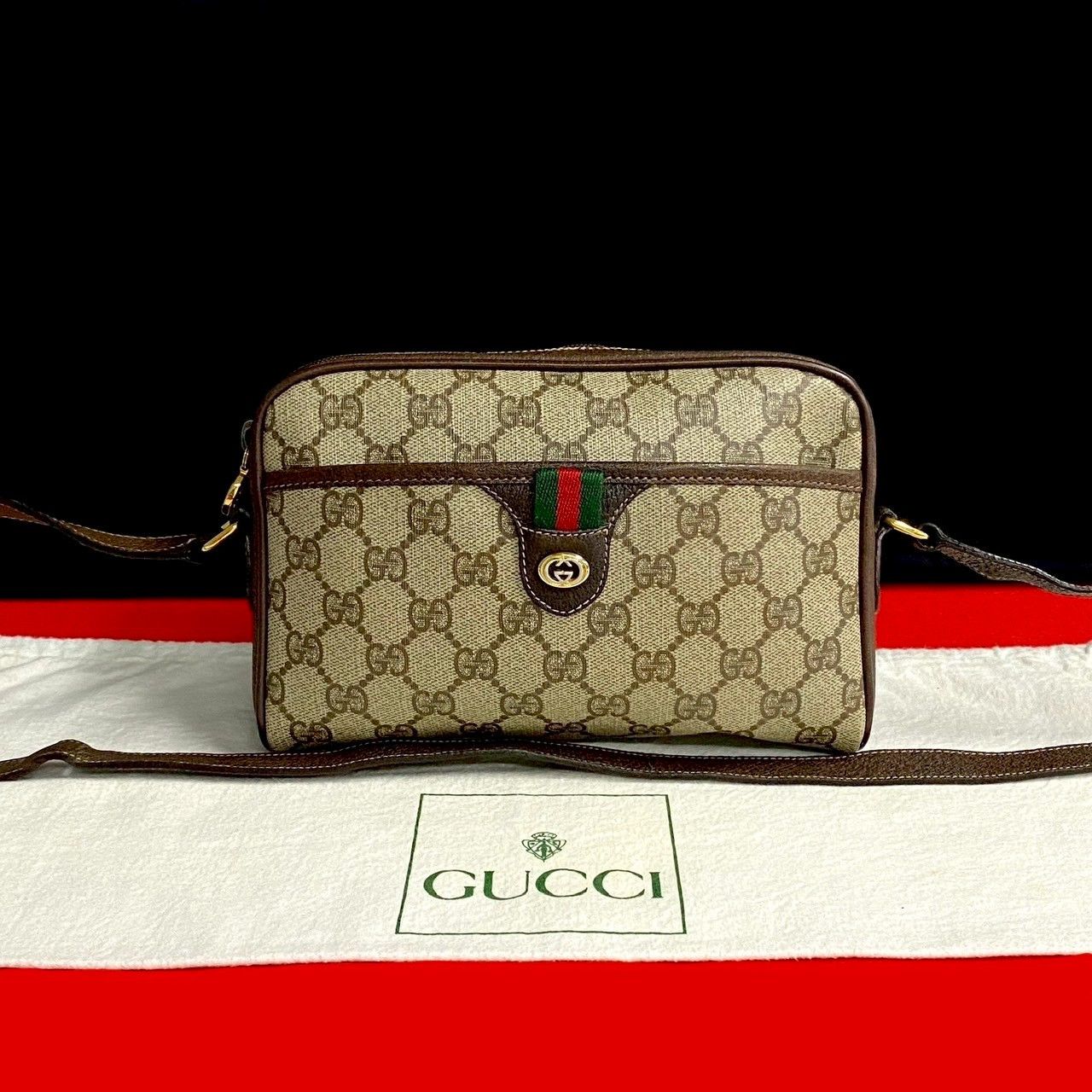 Gucci Gucci Old Gucci Pvc Leather Shoulder Bag Leather Shoulder Bag in Brown, Women's