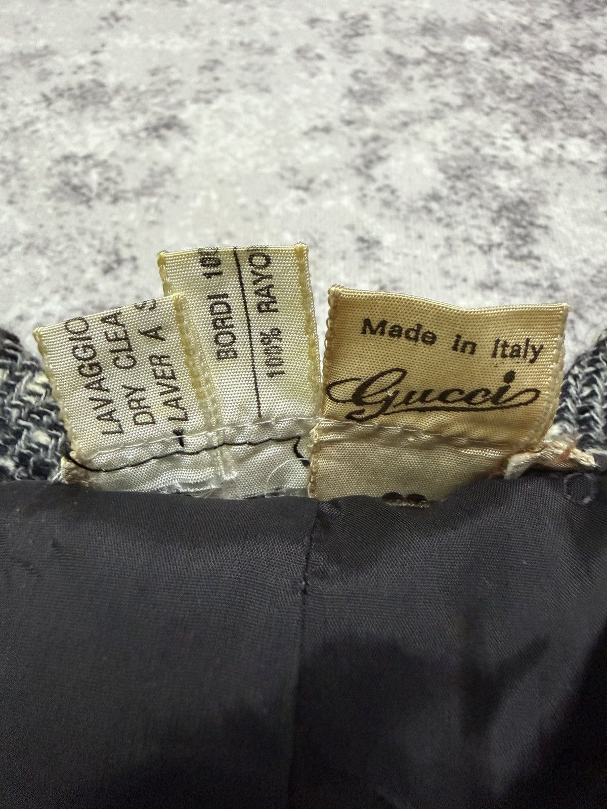 Gucci Vintage Gucci Sparkling Grey Tweed Cropped Jacket Button Up Size S / US 4 / IT 40 - 11 Thumbnail