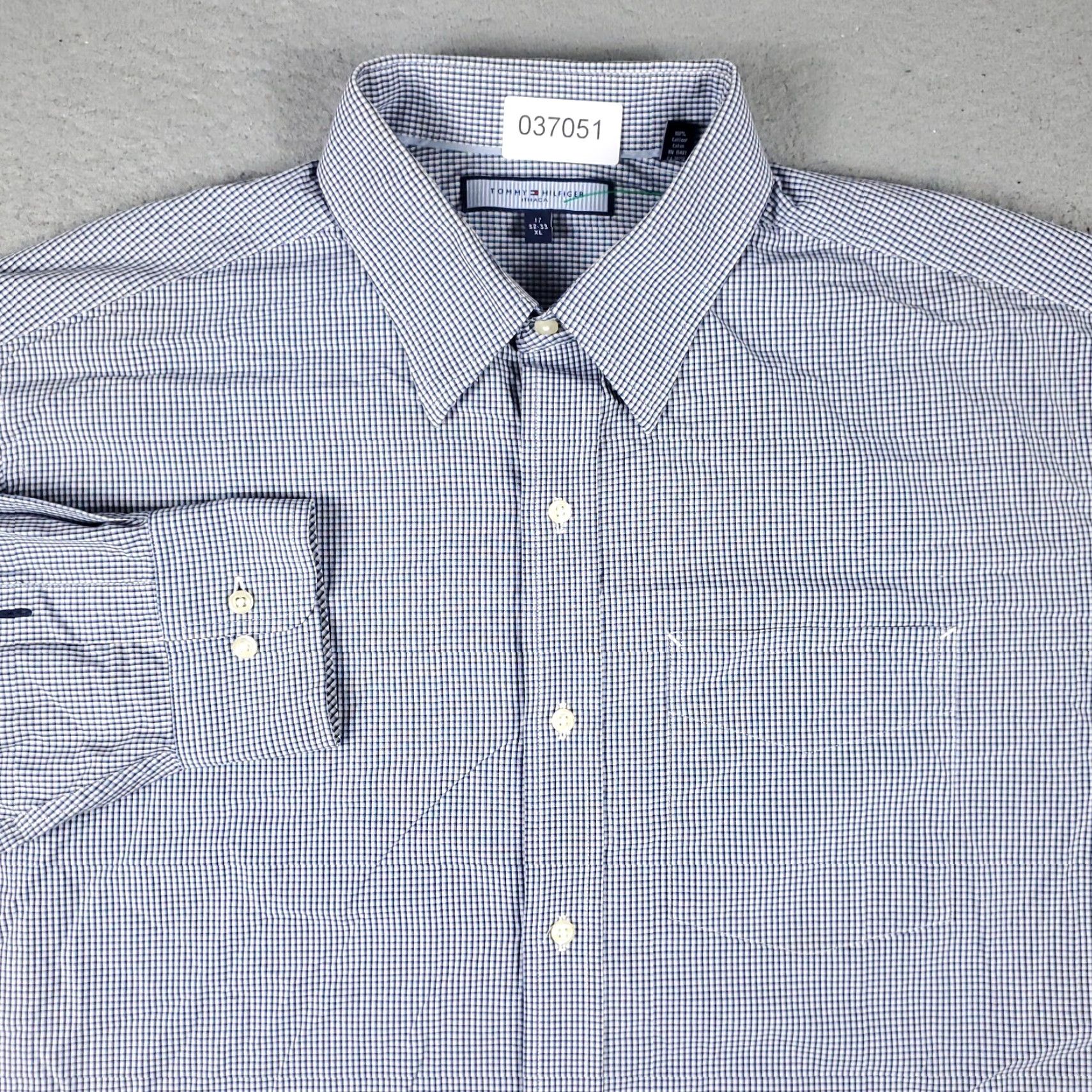 Tommy Hilfiger Tommy Hilfiger Blue Check Long Sleeve Button-Up Shirt Mens XL Casual Preppy Size US XL / EU 56 / 4 - 2 Thumbnail