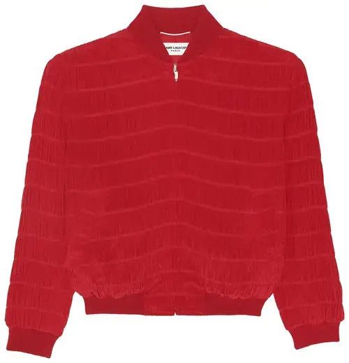 Saint Laurent Paris o1bcso1str1224 Teddy Jacket in Rouge Theatre Size US M / EU 48-50 / 2 - 1 Thumbnail