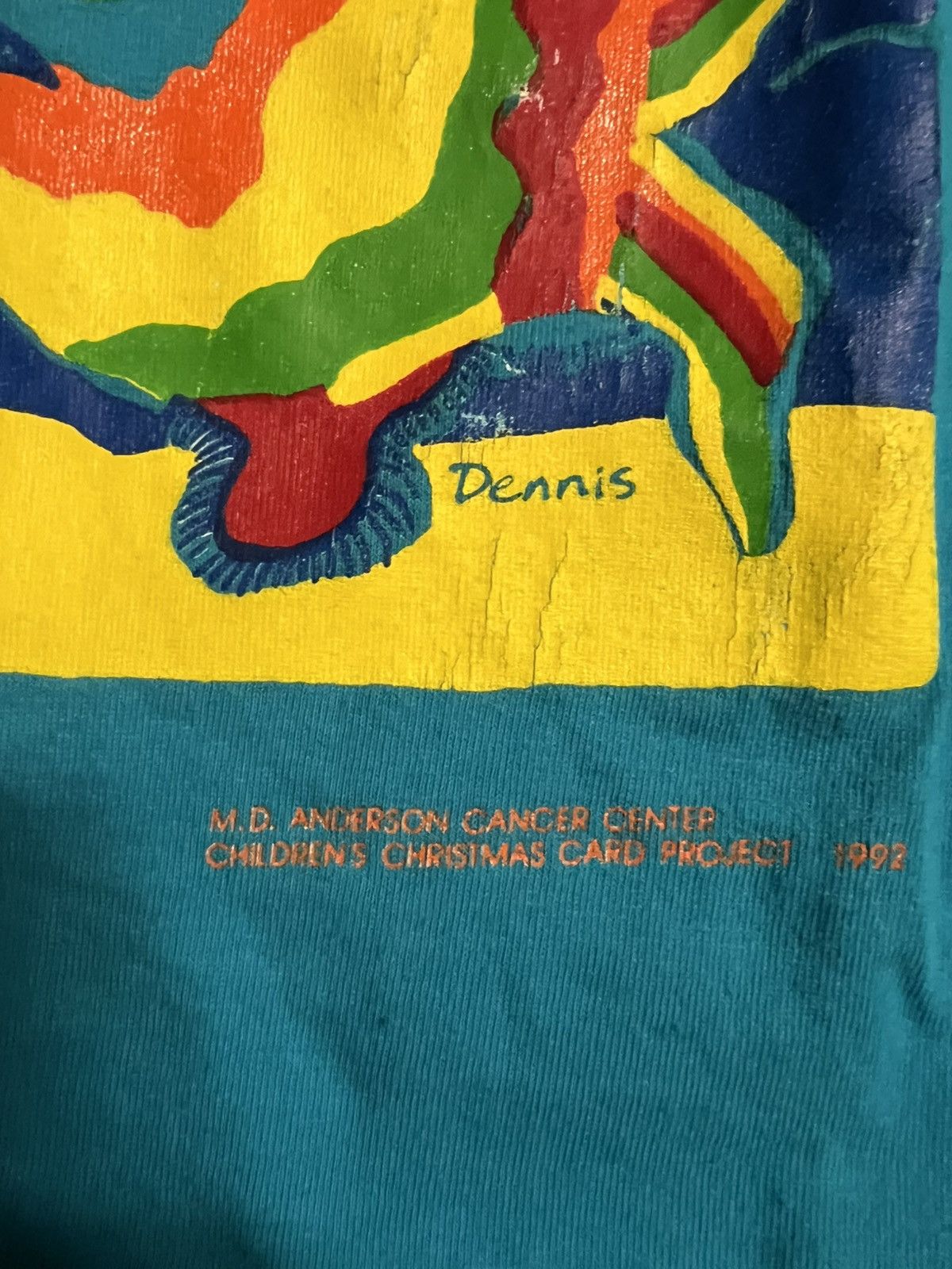 Fruit Of The Loom × Vintage Vintage 90s Single Stitch Fish Cancer Center Graphic Tee Size US XL / EU 56 / 4 - 3 Thumbnail