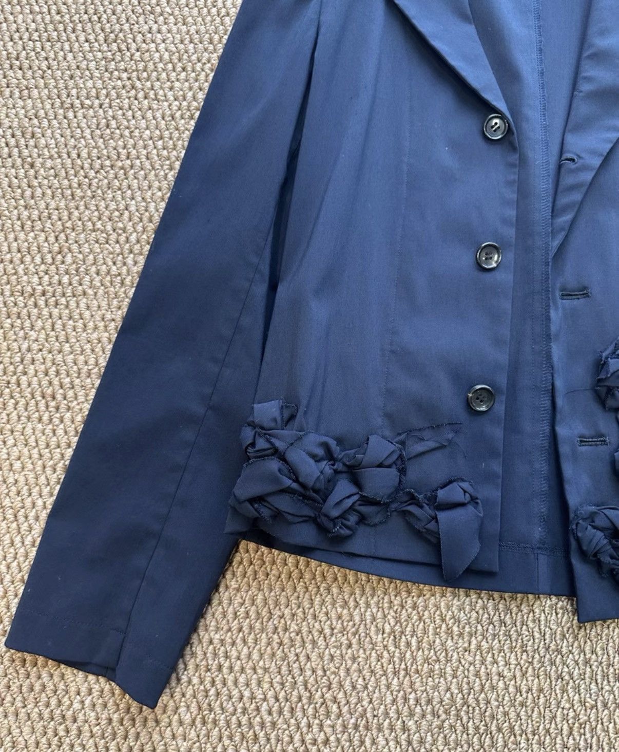 Comme des Garcons COMME des GARÇONS Navy Hand-Pleated Blazer K23 Size US M / EU 48-50 / 2 - 3 Thumbnail