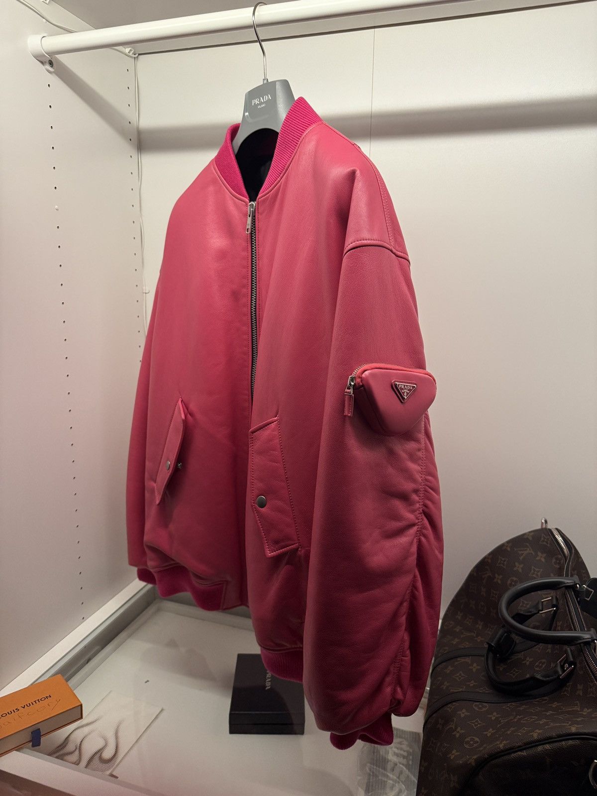 Prada Prada Nappa leather runway bomber Pink Size US M / EU 48-50 / 2 - 1 Thumbnail