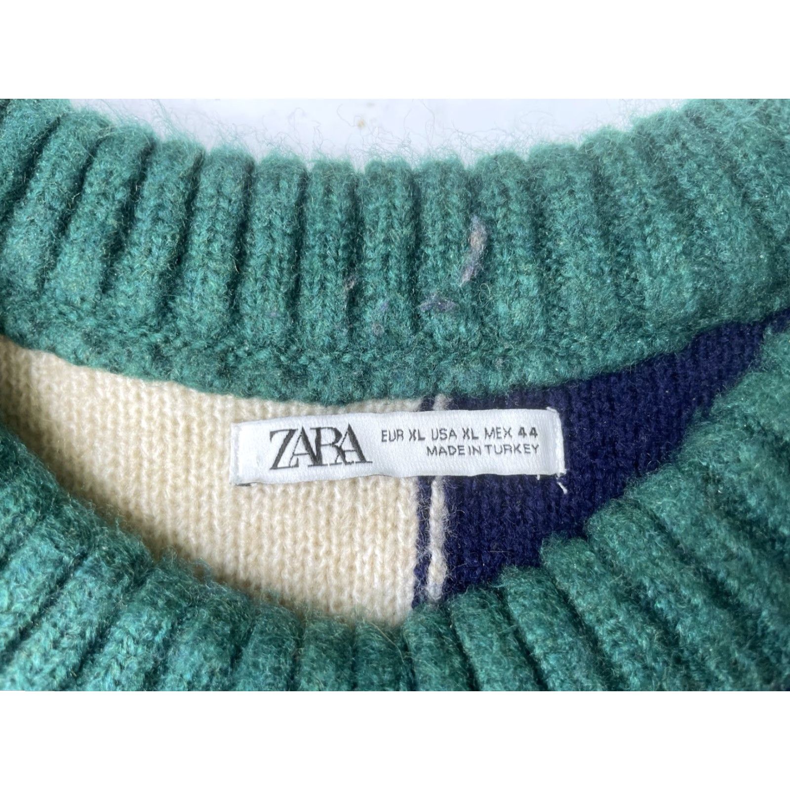 Zara Zara Patchwork Color Block Knit Sweater Pullover XL Mens Multicolor Wool-Free Acrylic Polyester Size US XL / EU 56 / 4 - 3 Thumbnail