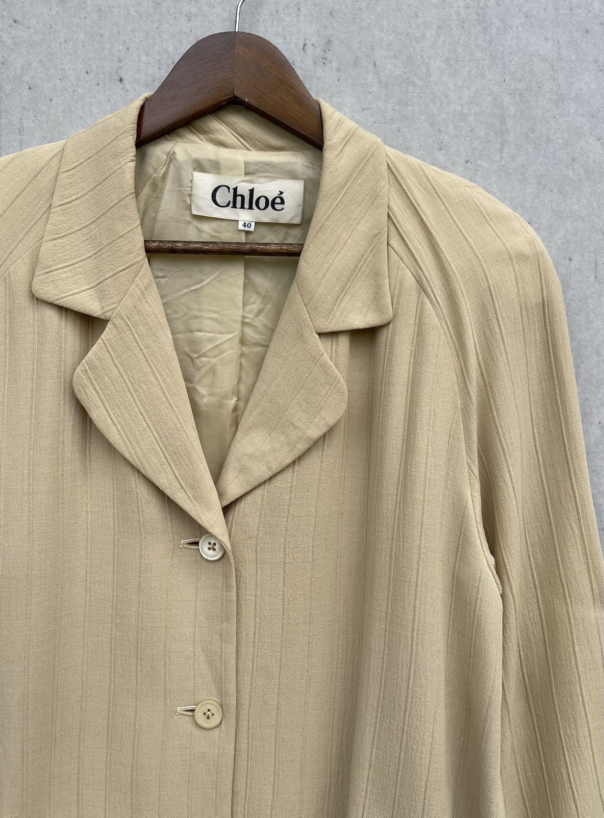 Chloe Chloe Women's Beige Striped Jacket Size M / US 6-8 / IT 42-44 - 5 Thumbnail