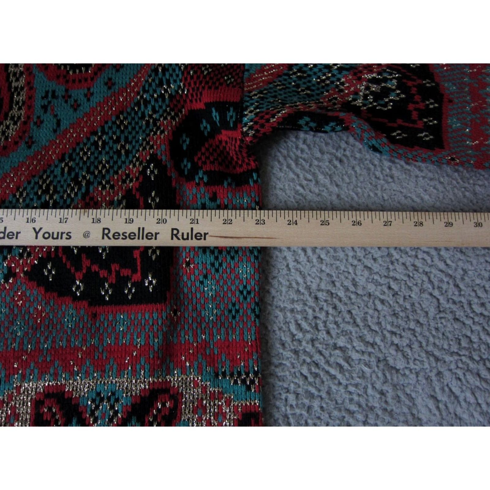 Vintage VINTAGE Sheridan Square Sweater Womens 22W Black Red Blue Paisley Baroque Gold 90s 80s Size 3XL / US 20-22 - 7 Thumbnail