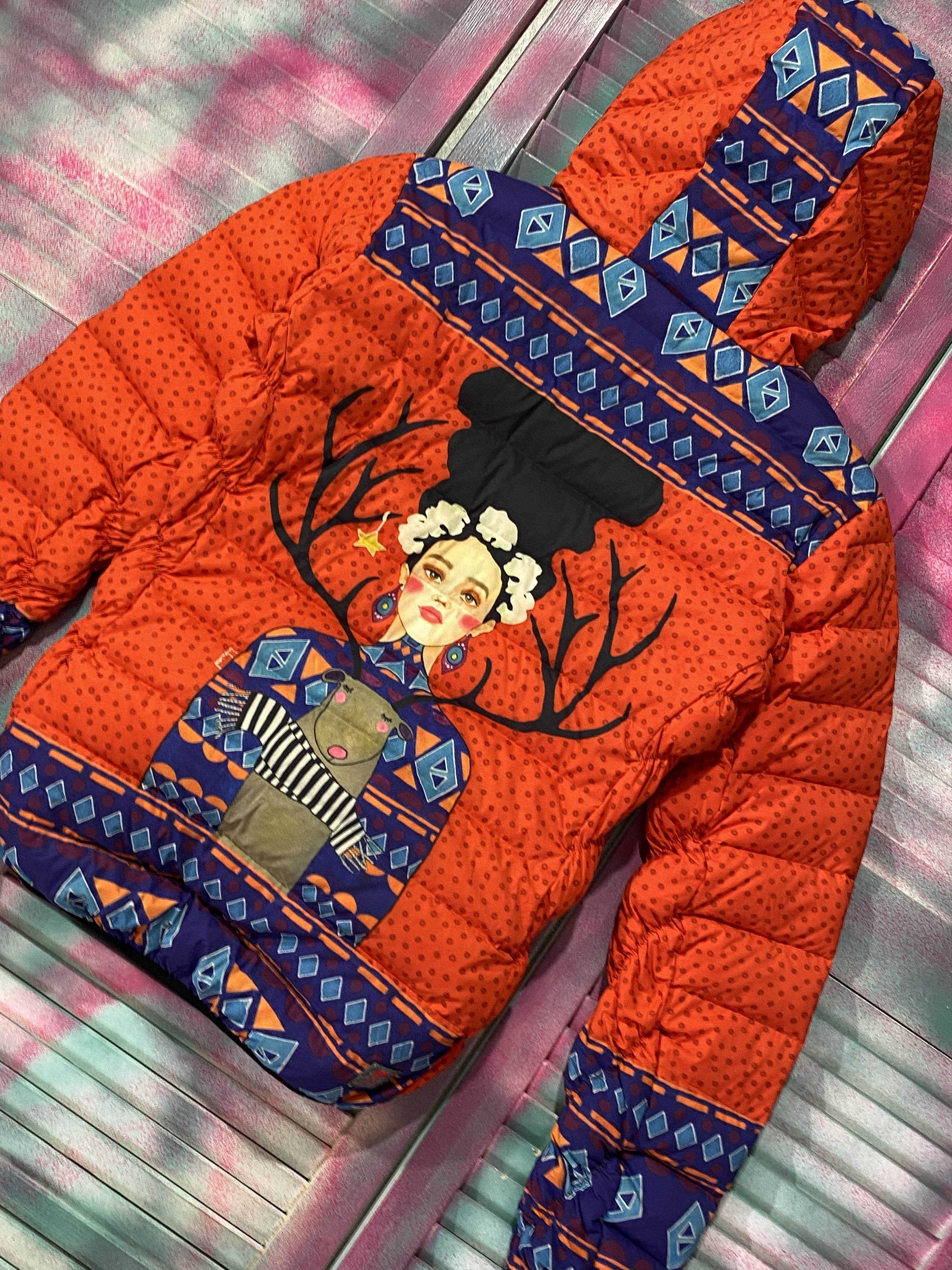 Designer VALERIA COLTURI CRAZY IDEA Down Jacket Ski Mountain Style Size XL / US 12-14 / IT 48-50 - 17 Thumbnail