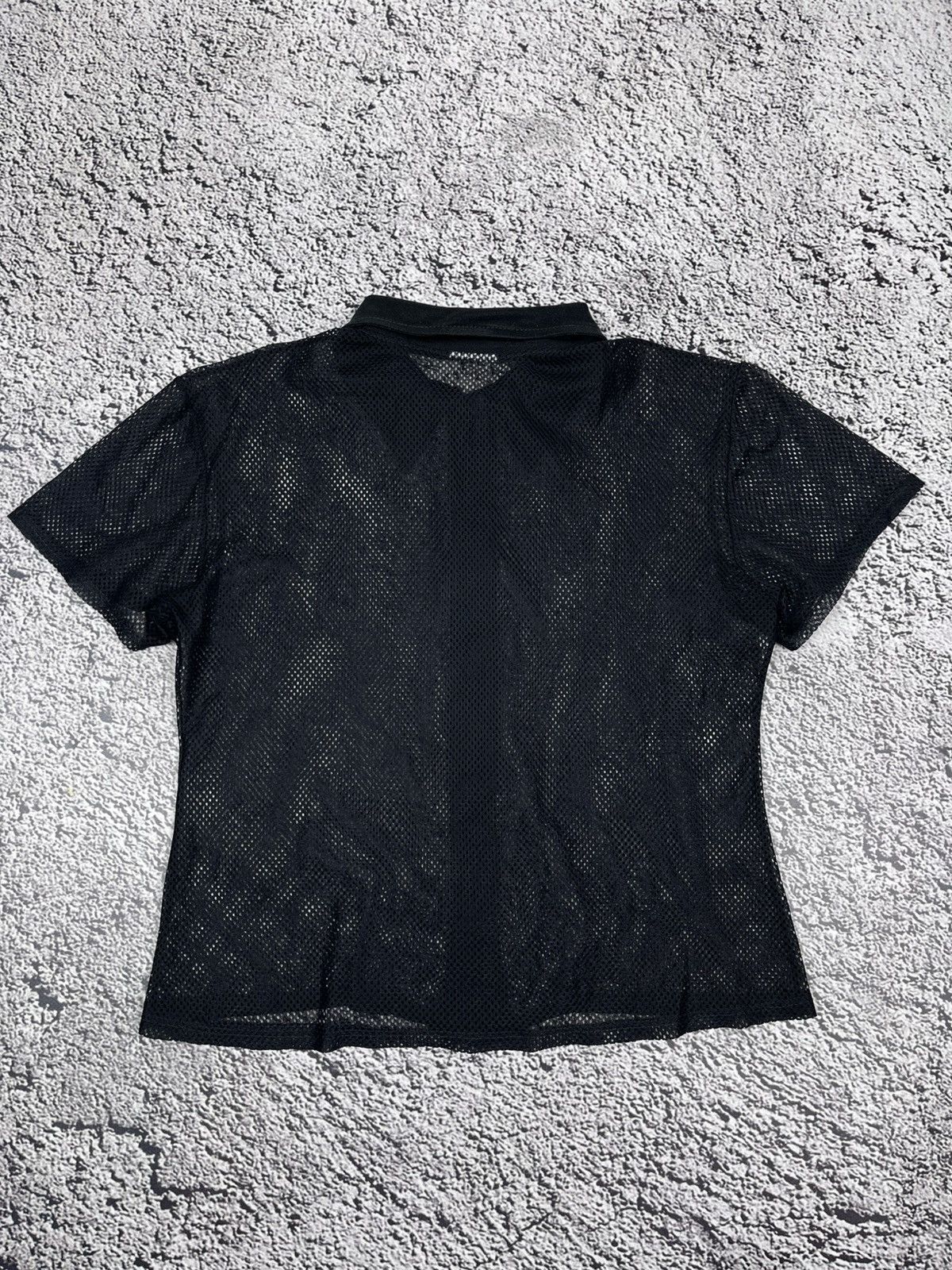 Japanese Brand Vintage Mesh Button Ups Polo AvantGarde Gothic Miyake style Size S / US 4 / IT 40 - 6 Thumbnail