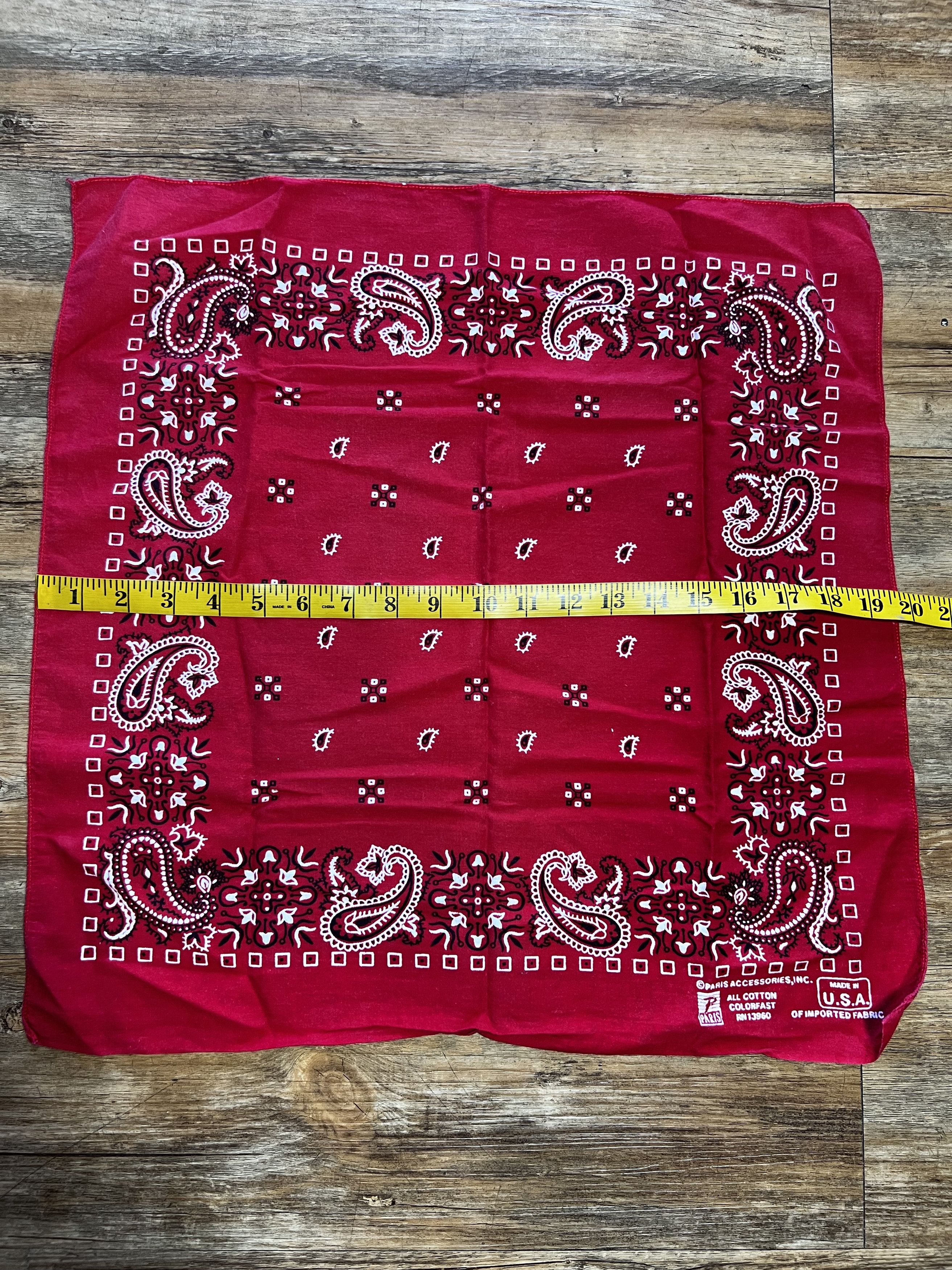 Vintage Vintage 70's-90's Red Paris Accessories Bandana RN13960 Size ONE SIZE - 4 Thumbnail