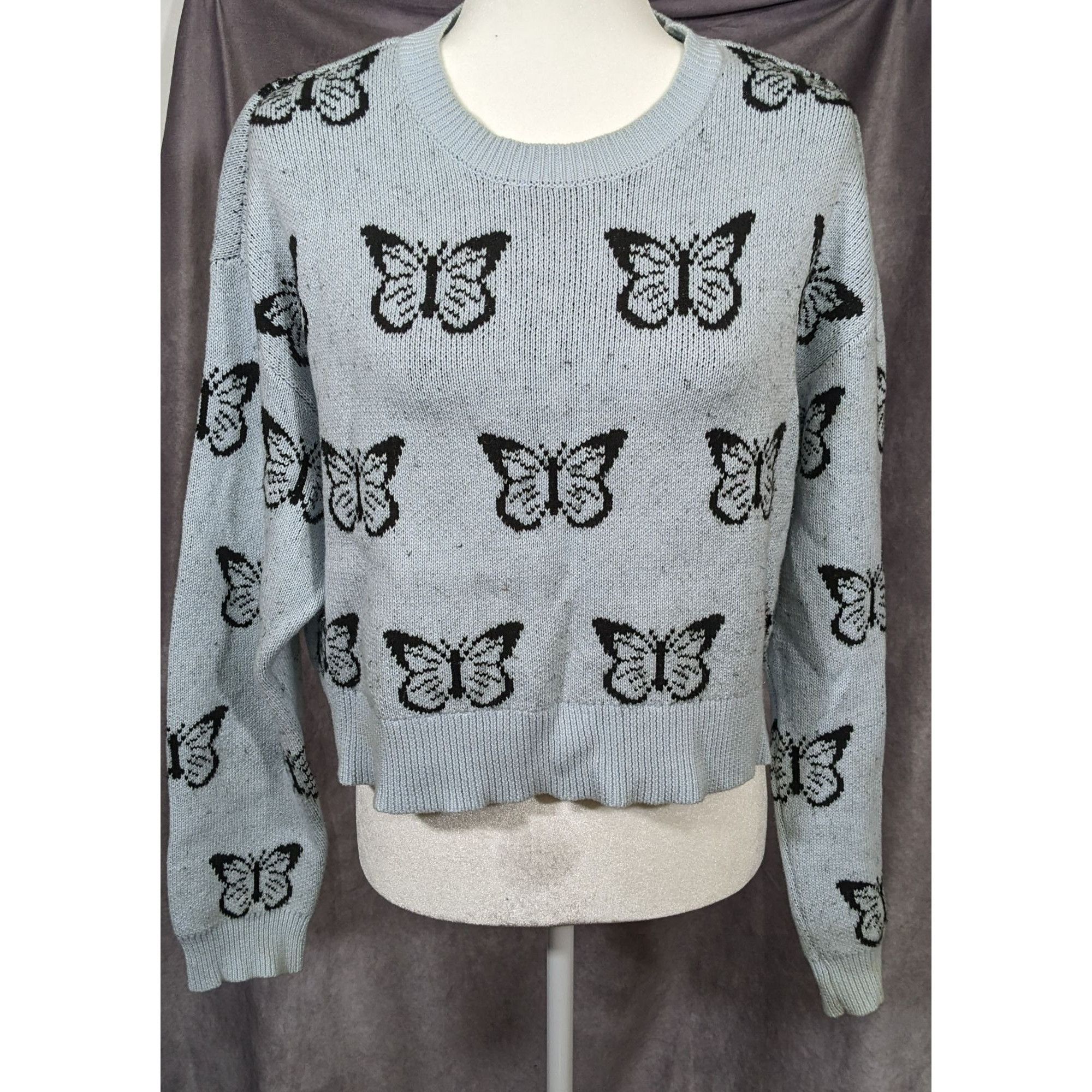 Pacsun Retro PacSun LA Hearts Butterfly Cropped Sweater Size S / US 4 / IT 40 - 6 Thumbnail