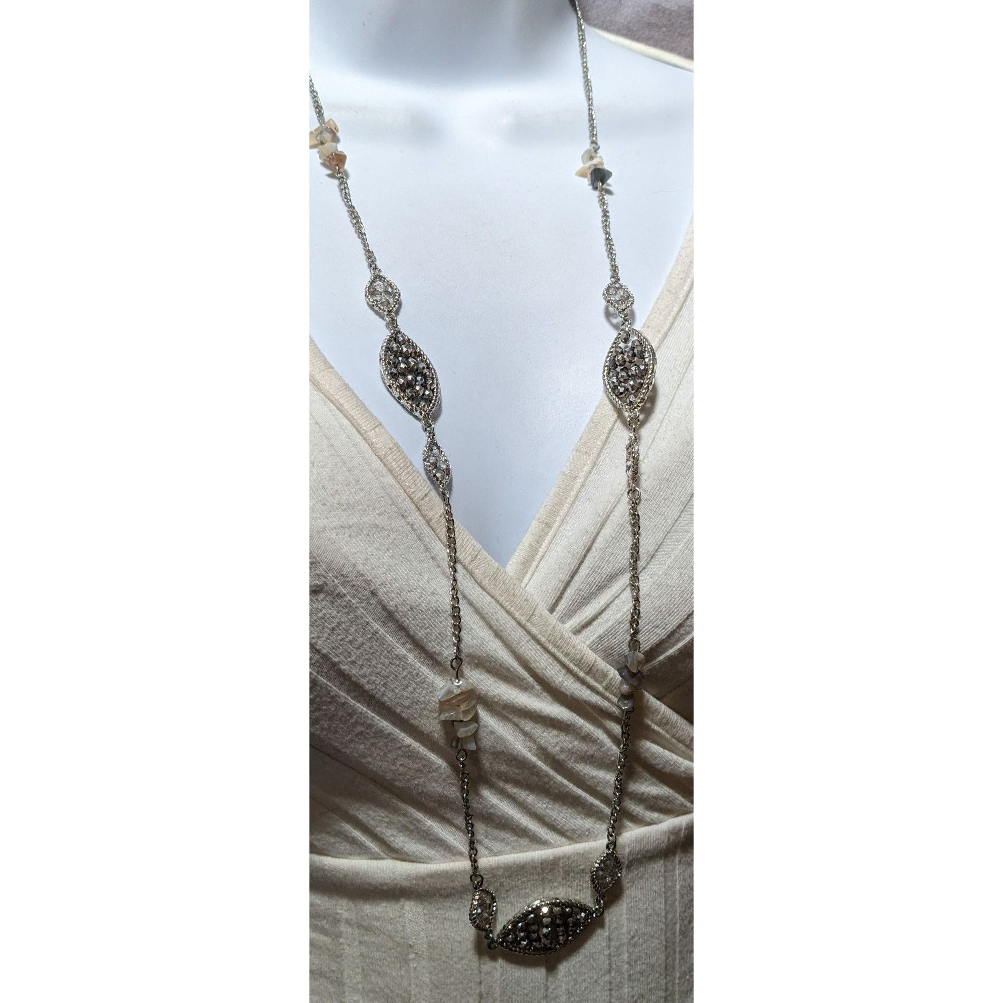 Other Y2K Silver Glass Gemstone Chip Station Necklace Size ONE SIZE - 7 Thumbnail