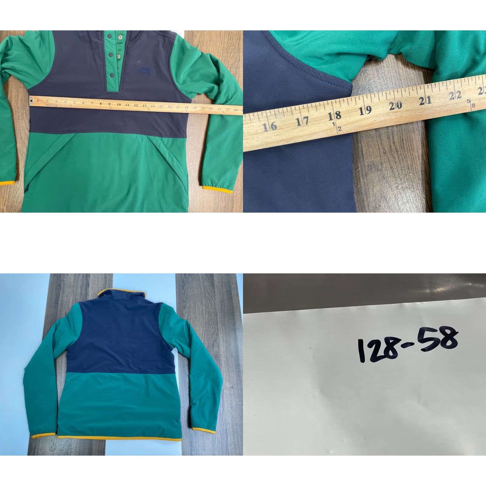 VINTAGE The North Face Womens S Green Mountain Sweatshirt Jacket High Neck Snap Stretch