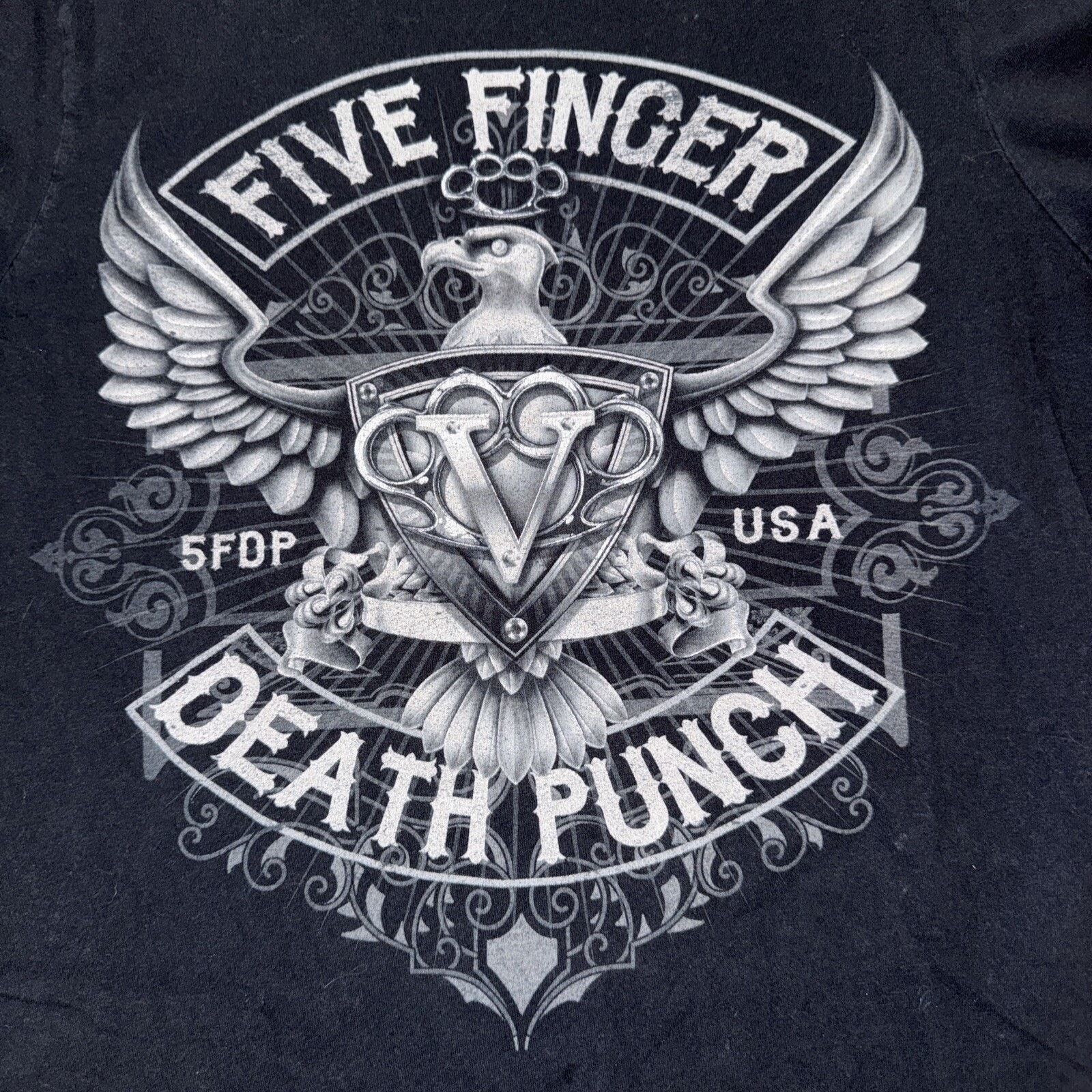 Band Tees Five Finger Death Punch T-Shirt Black Medium 19x26 Band Tee Size US M / EU 48-50 / 2 - 2 Thumbnail