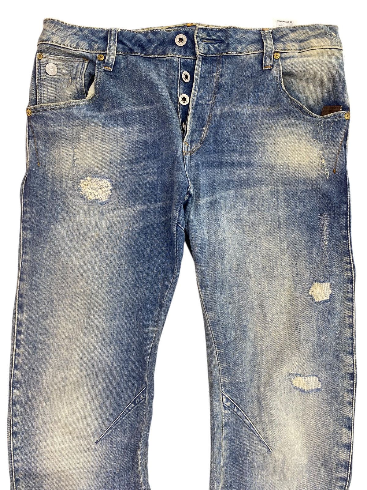 G-Star G-Star Raw Twist Leg Distressed Style Ripped Jeans Size US 32 / EU 48 - 2 Thumbnail