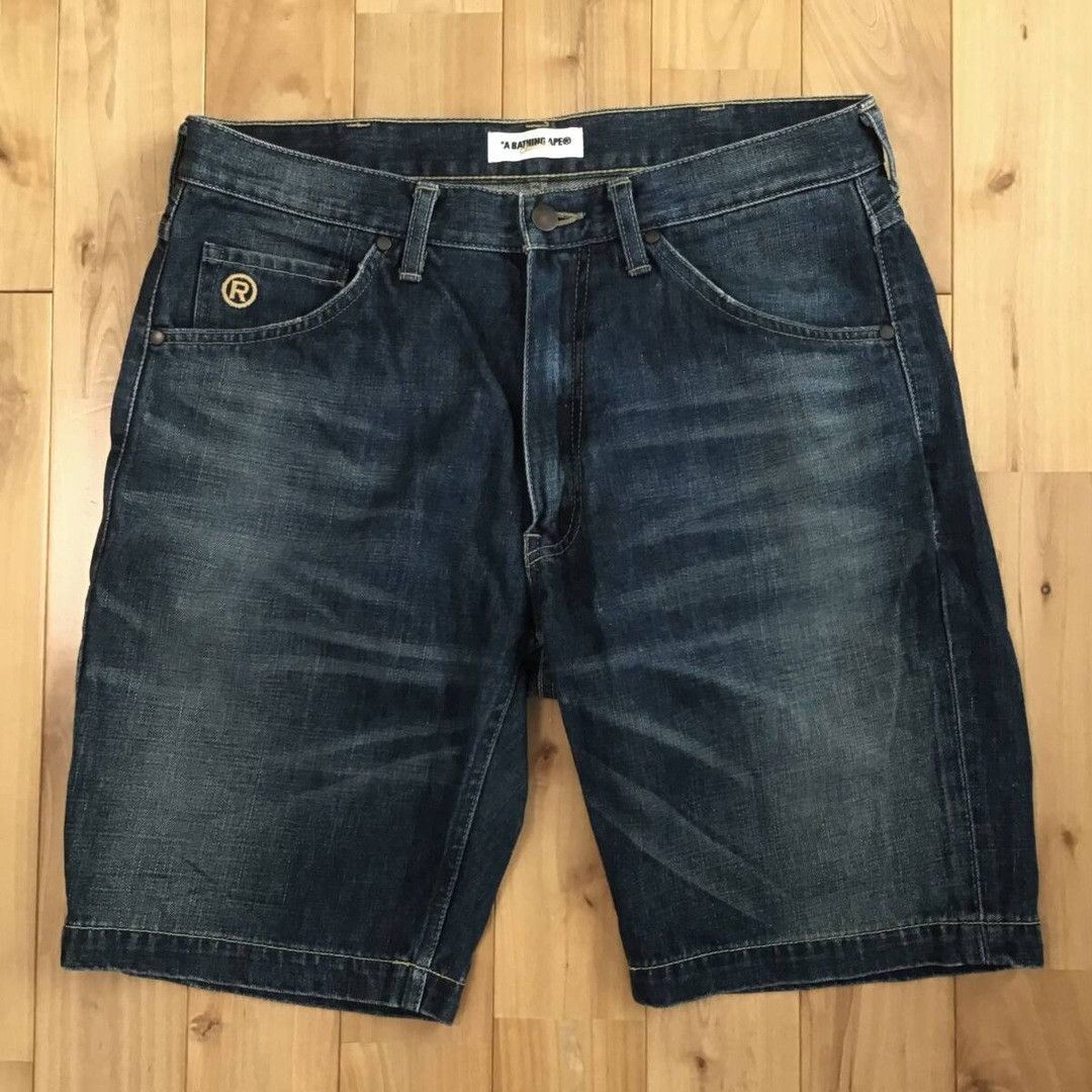 Bape Fire BAPE STA denim shorts a bathing ape star NIGO ★size M Size US 32 / EU 48 - 2 Thumbnail