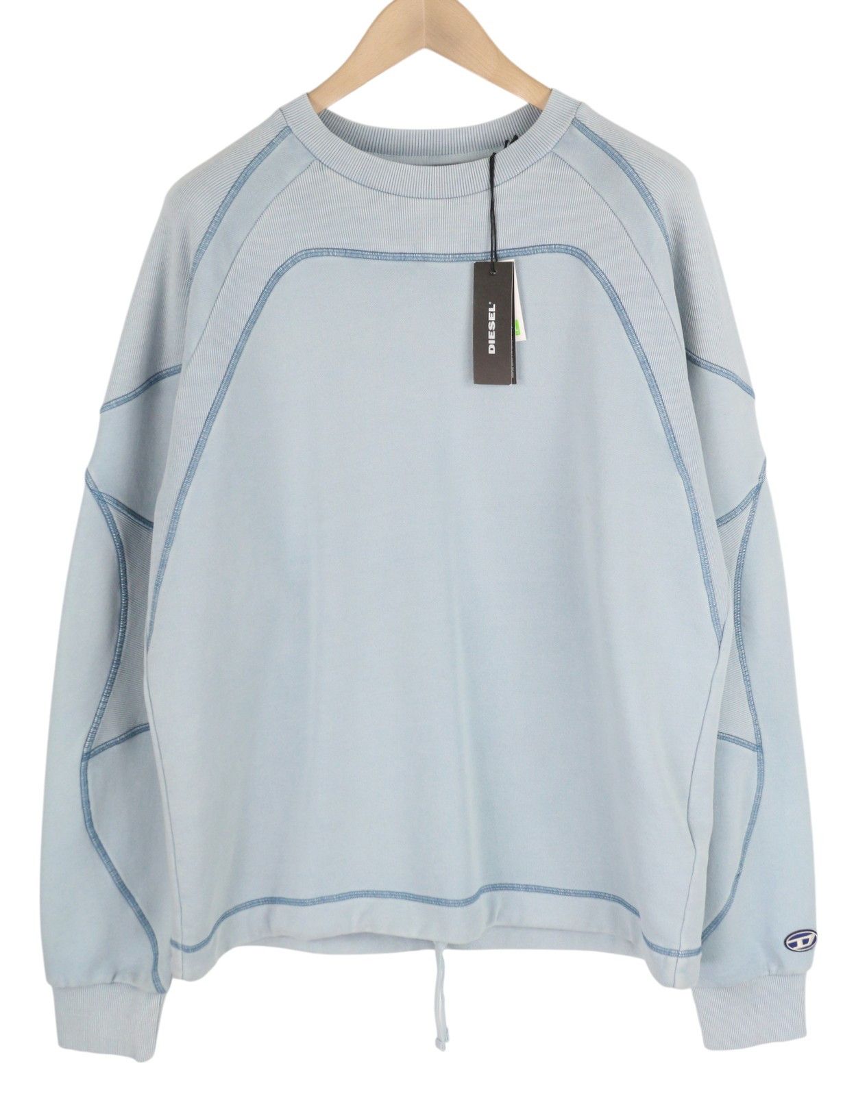 Diesel S-RIBAL L Blue Oversized Logo Sweatshirt 41012 Size US L / EU 52-54 / 3 - 1 Thumbnail
