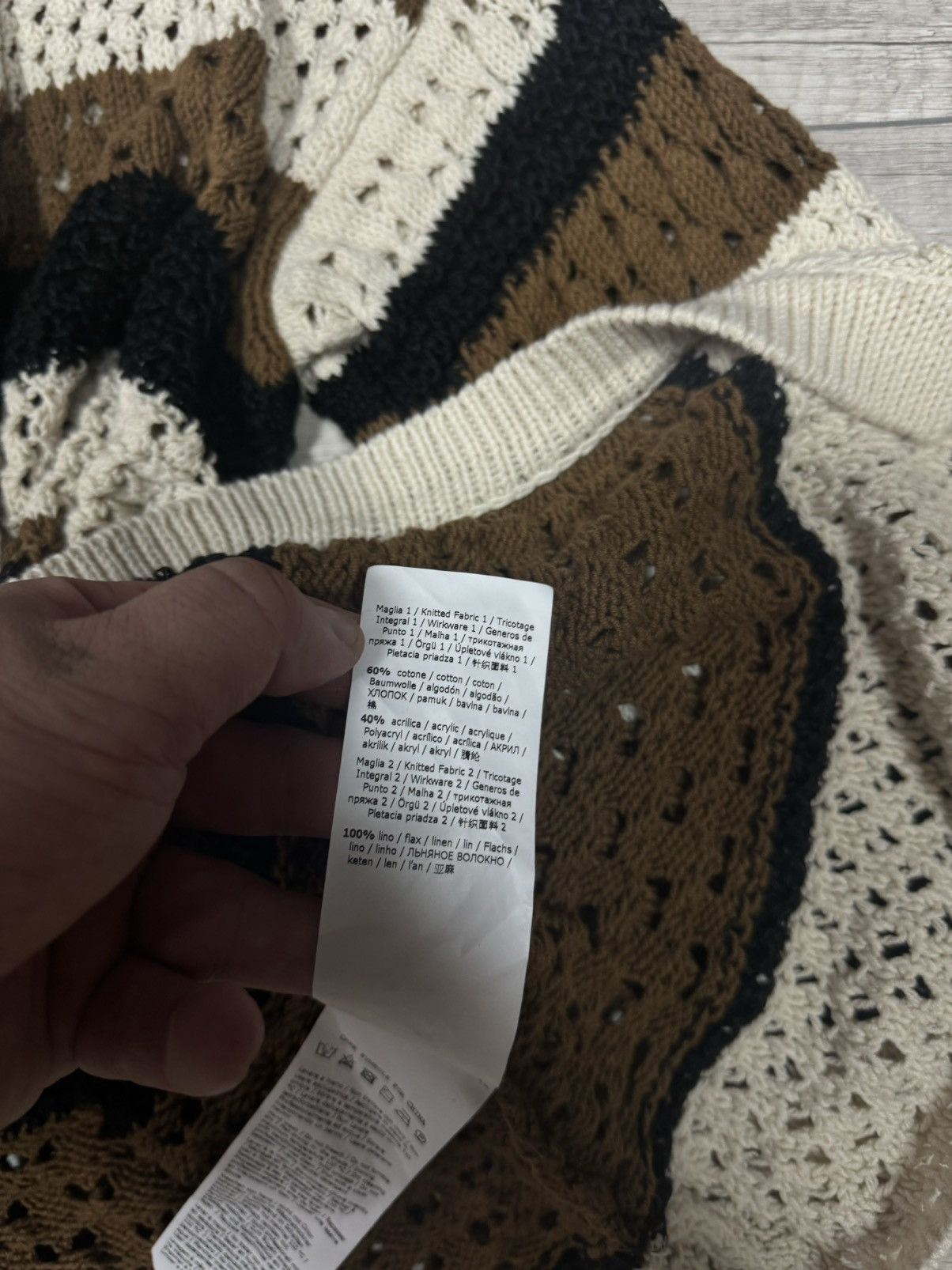 Weekend Max Mara WEEKEND MAX MARA Angolo Striped Knit Cardigan In Cuoio Size S / US 4 / IT 40 - 6 Thumbnail