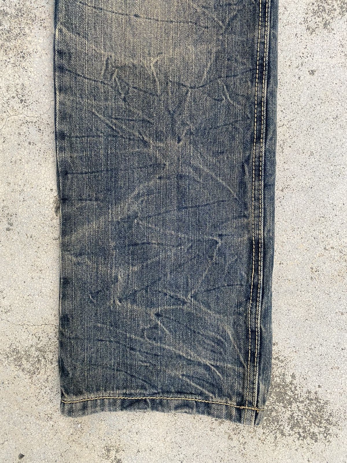 If Six Was Nine × Japanese Brand × Tornado Mart Edwin Distressed Mud Washed Studed Jeans Size US 35 - 11 Thumbnail
