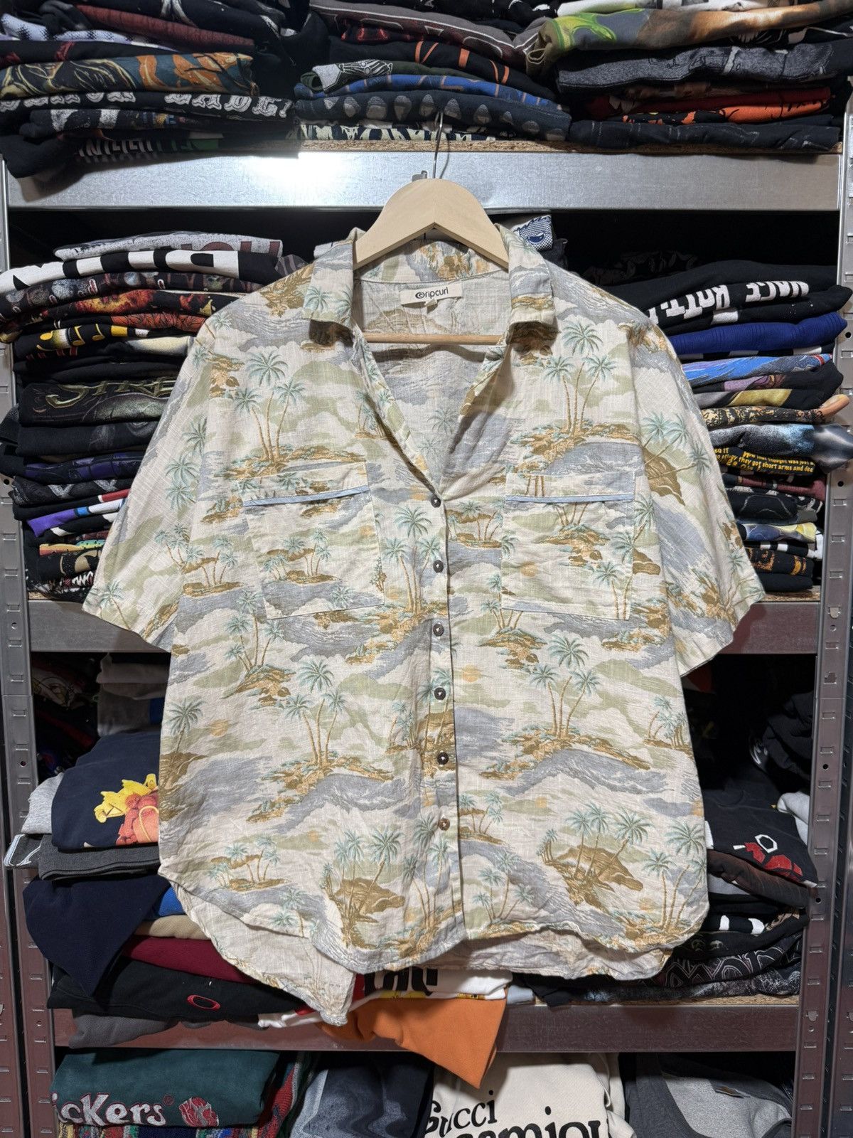 Rip Curl Rare Vintage Rip Curl Beach Palm Trees Hawaiian Button Shirt Size US XL / EU 56 / 4 - 1 Thumbnail