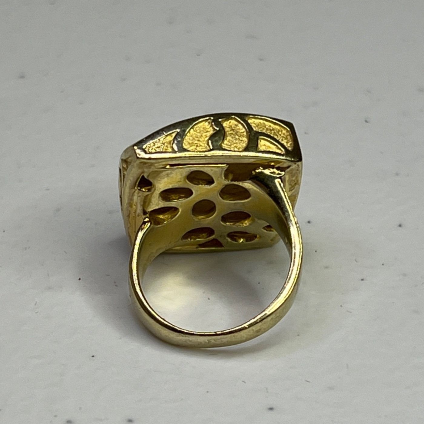 Designer Silver Vermeil Statement Ring Size 6 1/4 925 Italy Bold Mode Size ONE SIZE - 10 Thumbnail