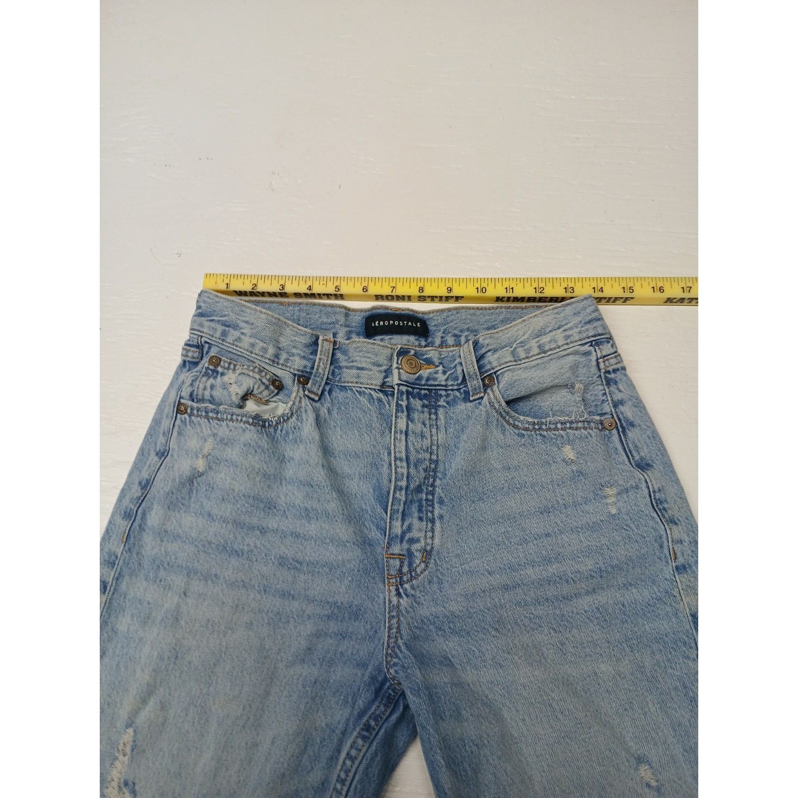 Aeropostale Aéropostale (6R) High Rise Baggy Fit Light Blue Denim Jeans Size 28" / US 6 / IT 42 - 6 Thumbnail