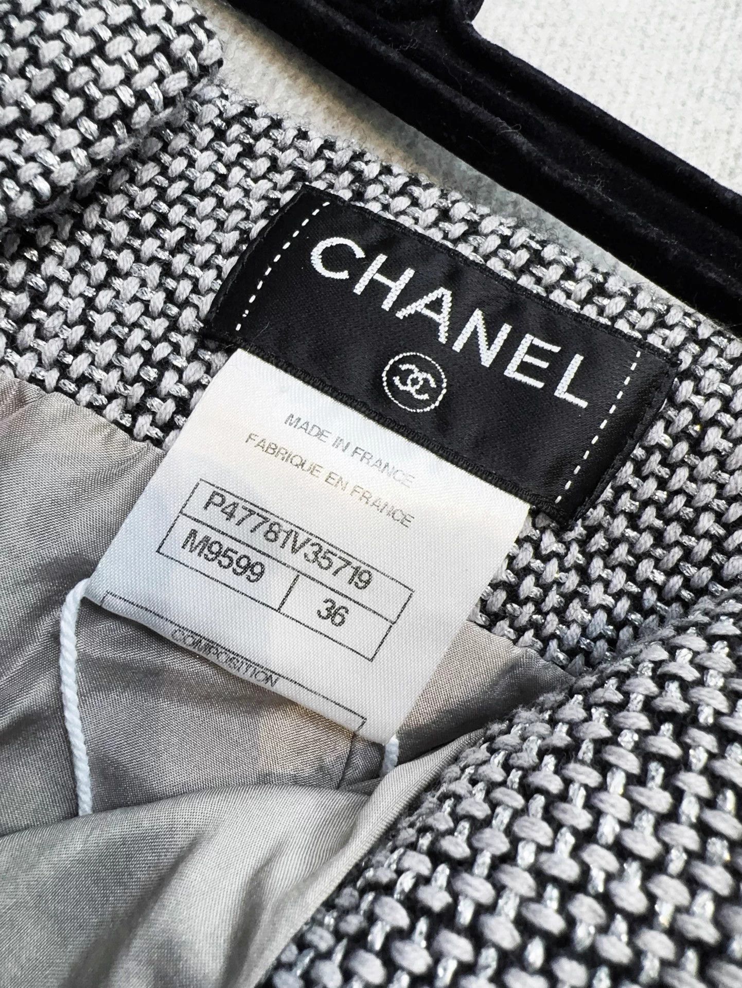 Chanel CHANEL Wool Tweed Gray Midi Skirt FR36 99 New Size 26" / US 2 / IT 38 - 6 Thumbnail