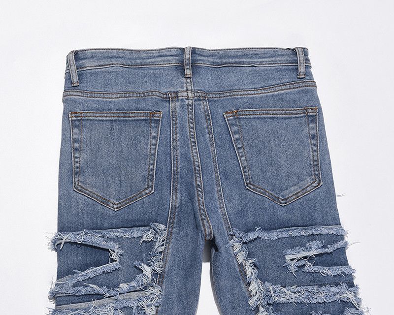 Japanese Brand × Vintage Retro Hole Ripped Distressed Straight Jeans Size US 29 - 10 Thumbnail