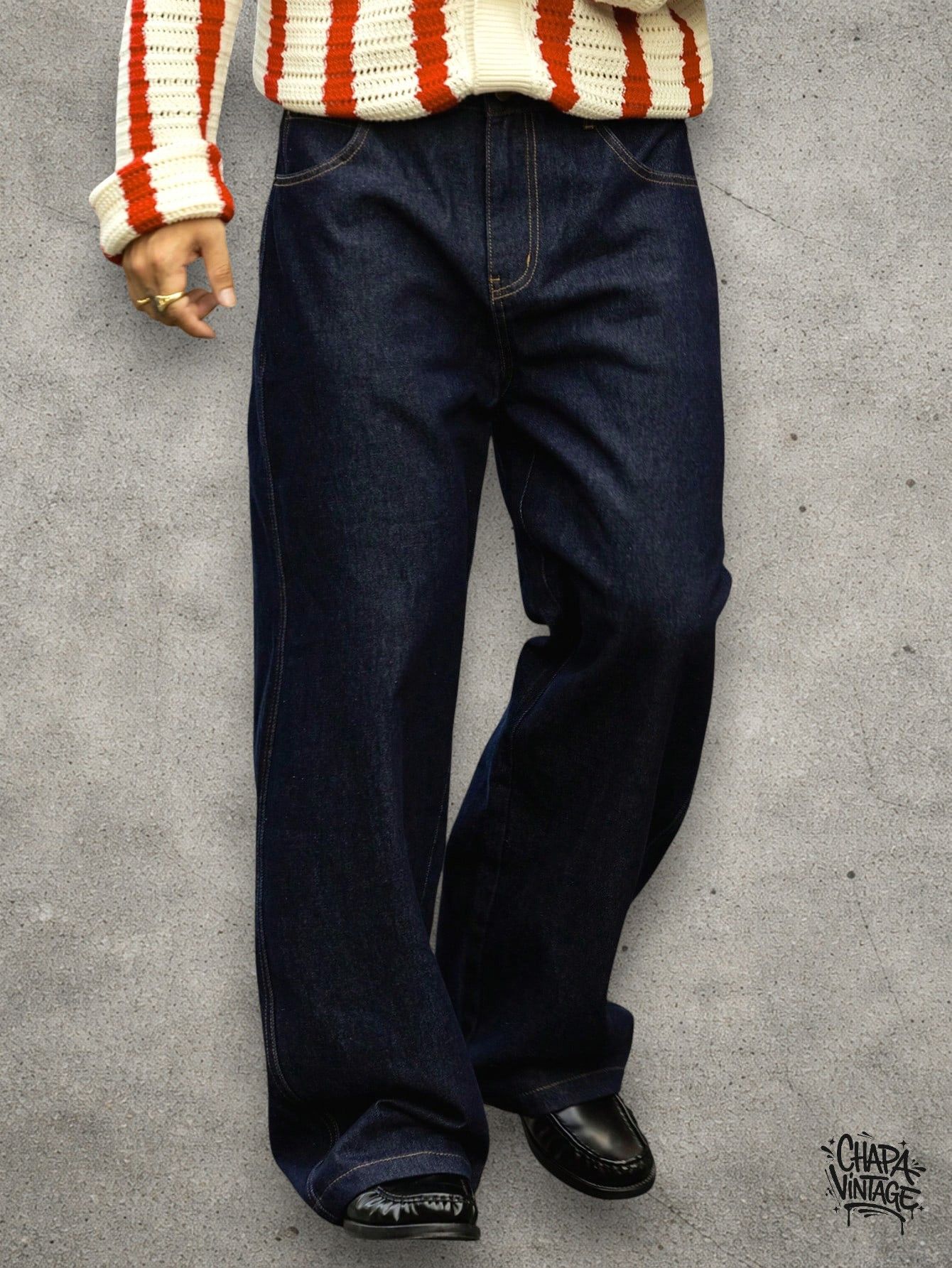Vintage Straight leg dark jeans Size US 32 / EU 48 - 2 Thumbnail