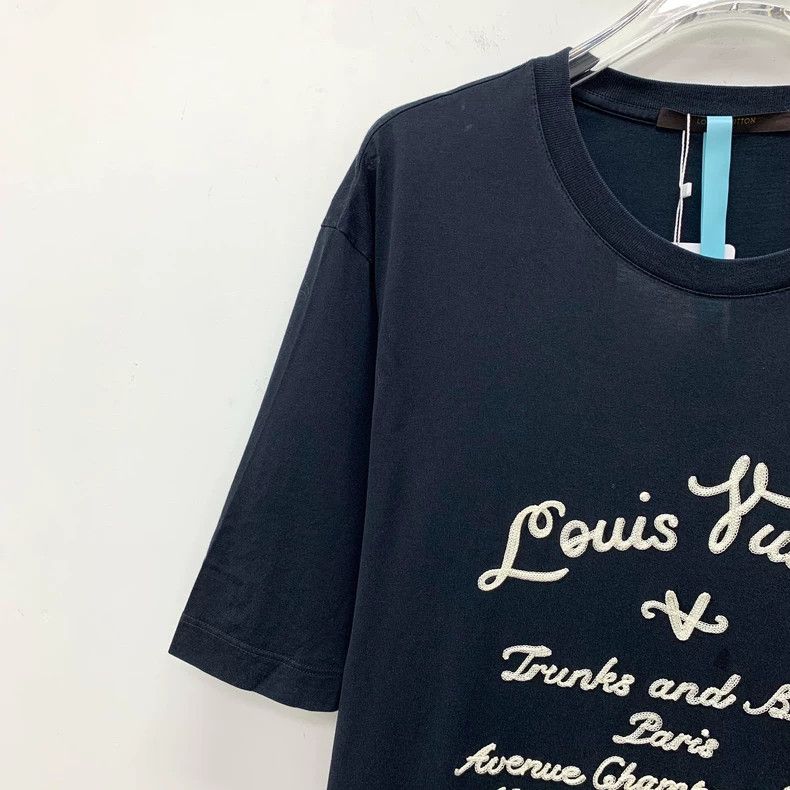 Louis Vuitton Louis Vuitton Black logo monogrammed embroidered cotton cr Size US XL / EU 56 / 4 - 3 Thumbnail