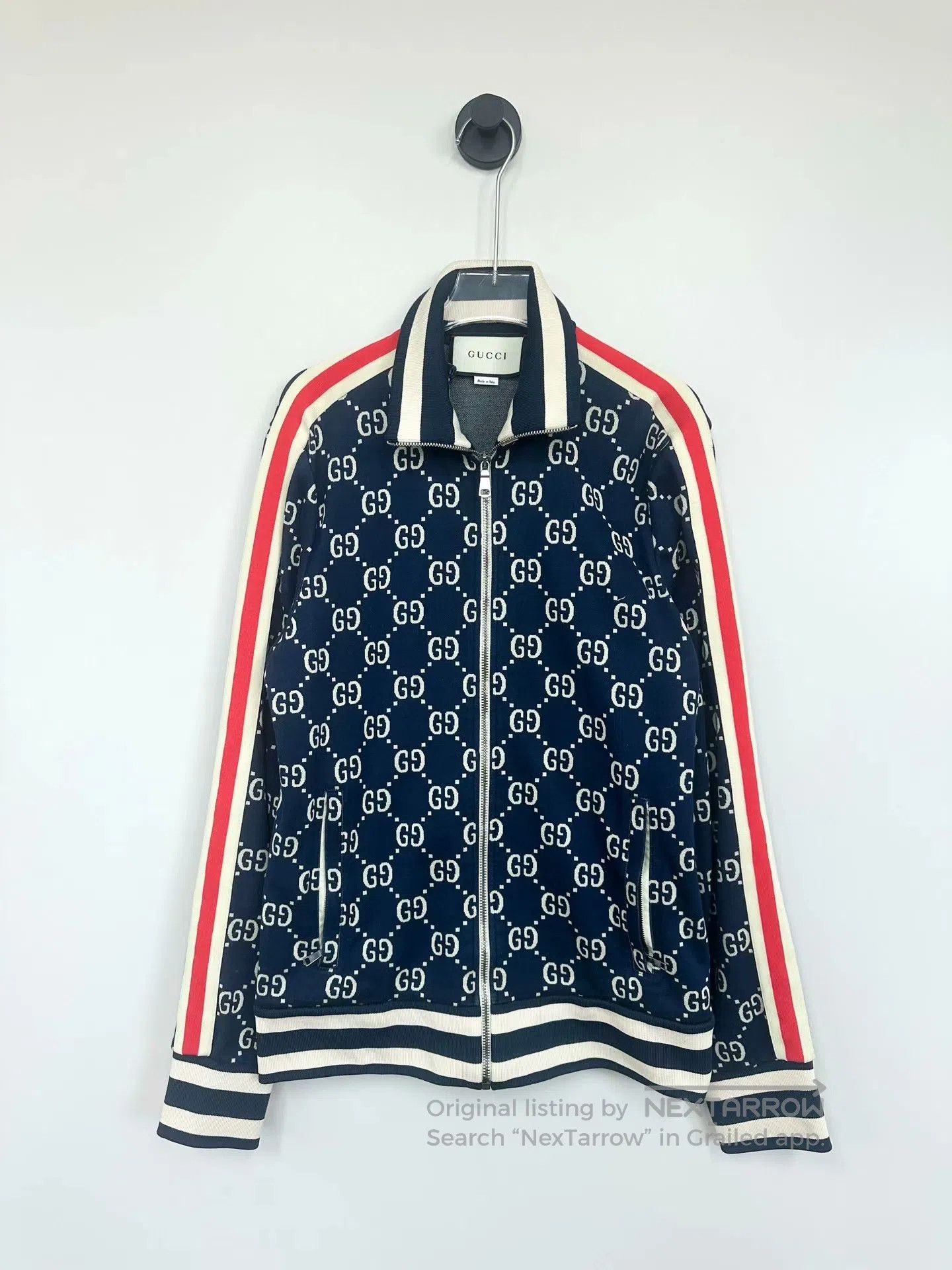 Gucci Guicci Blue All-over Printed Double G Jacquard Zip-up Jack Size US M / EU 48-50 / 2 - 1 Thumbnail