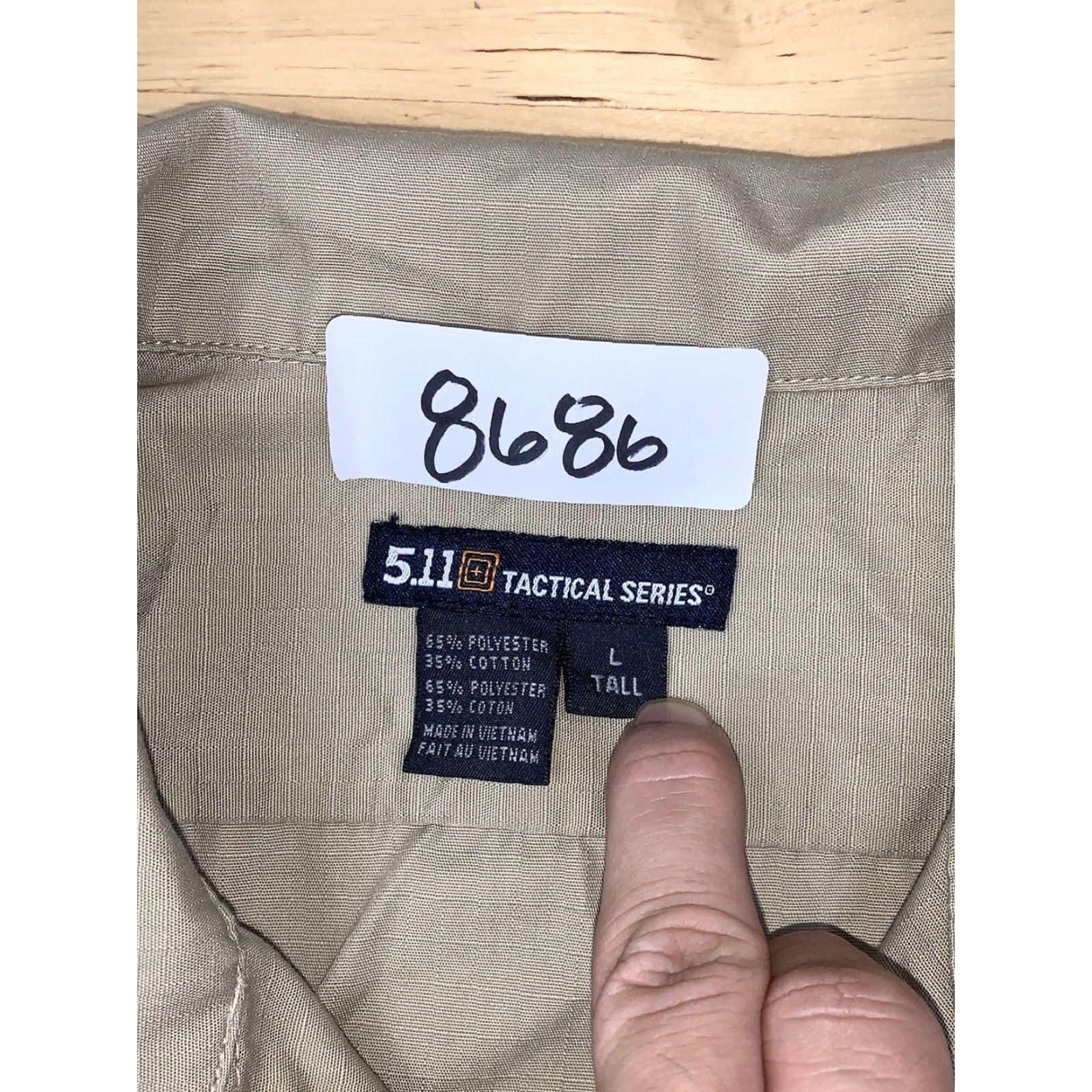 Vintage 5.11 Tactical Ripstop Button Up Shirt Mens L Tall Tan Casual Work Travel 8686 Size US L / EU 52-54 / 3 - 3 Thumbnail